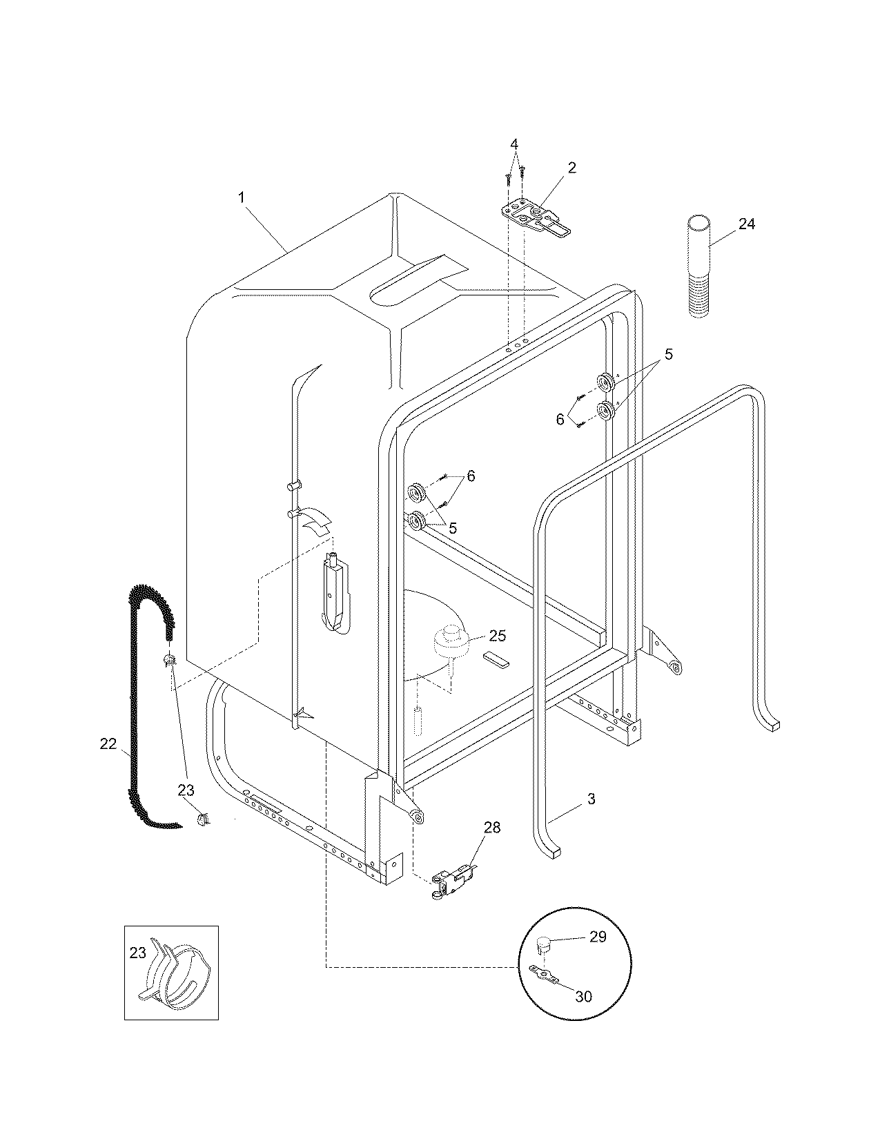 Kenmore 58714183403 tub diagram