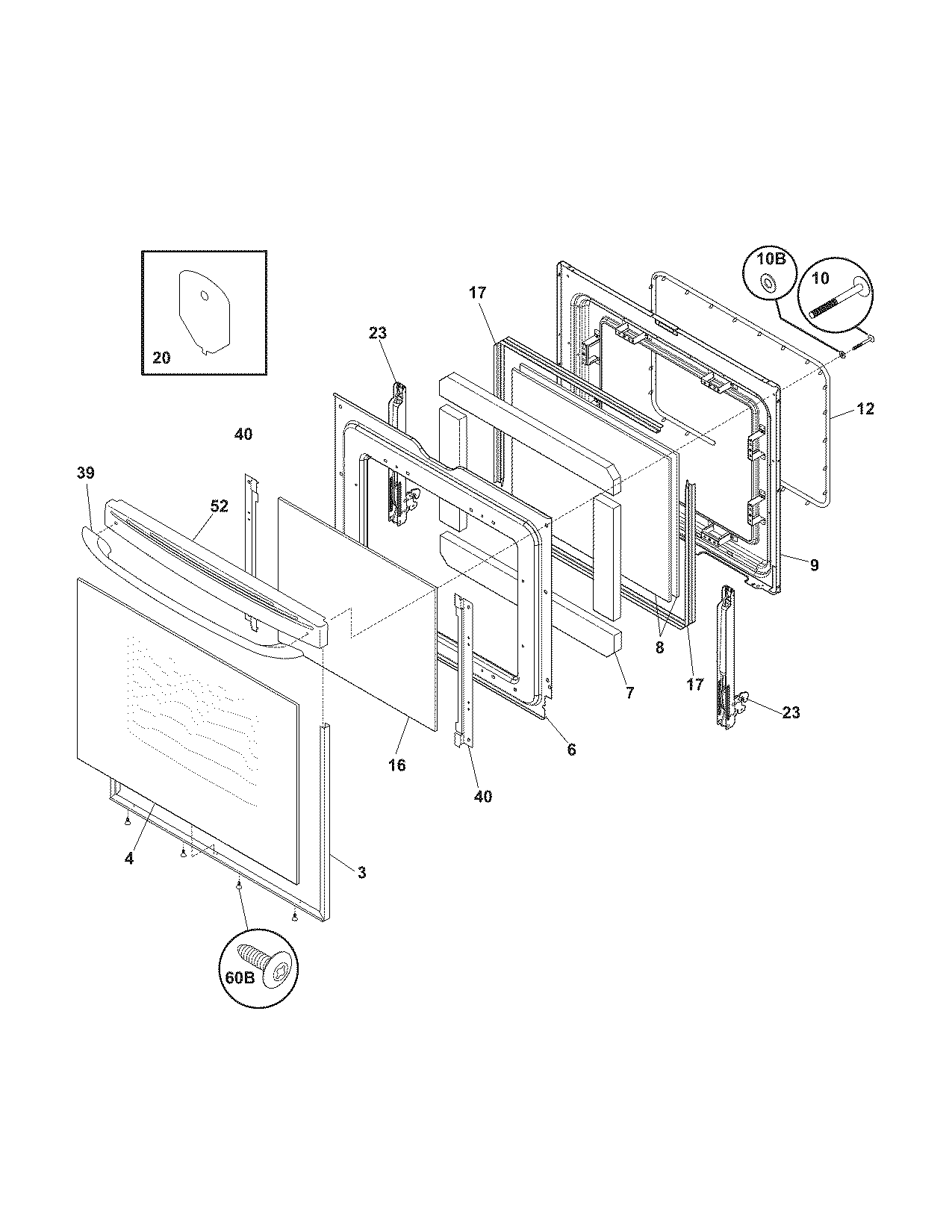 Kenmore 79094389701 door diagram