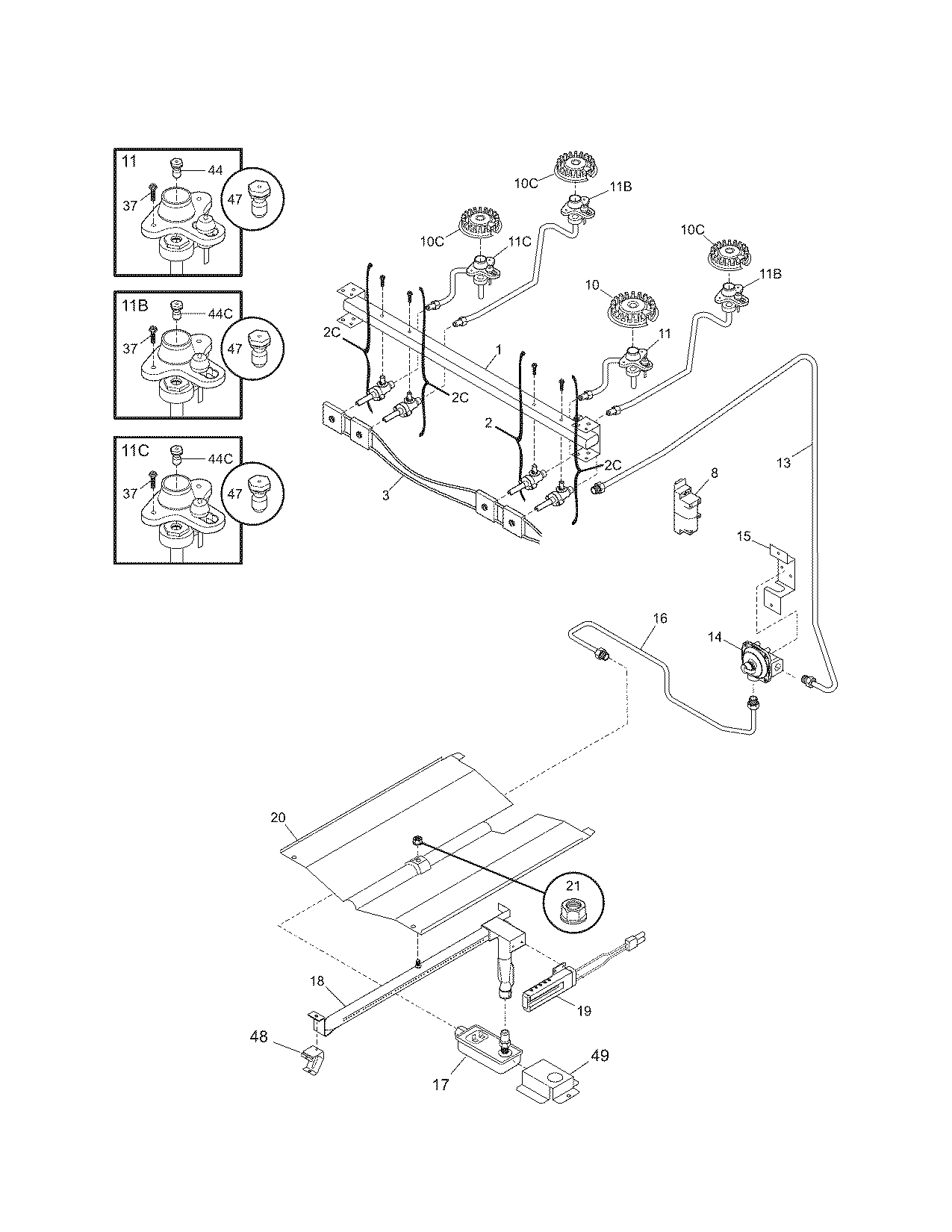 Kenmore 79071208700 burner diagram