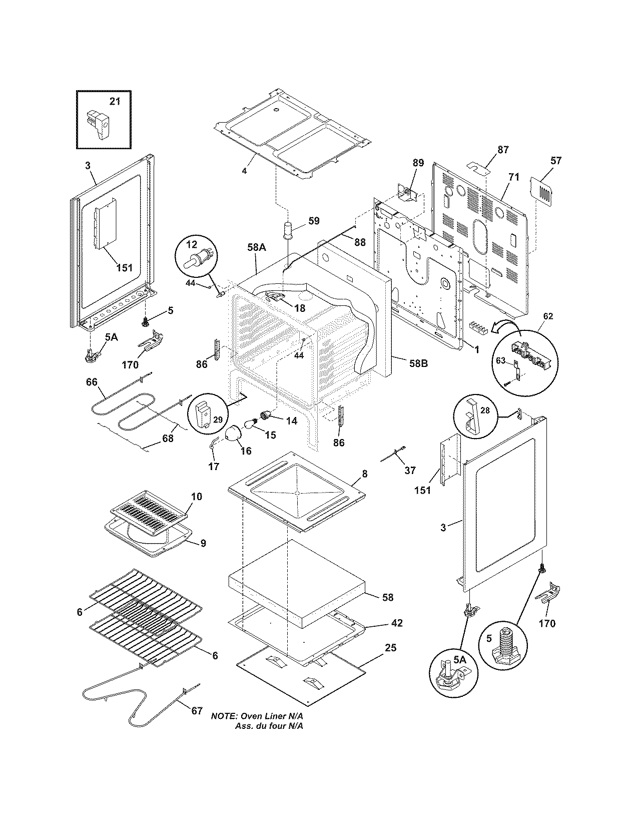Crosley CRE3860GQBB body diagram