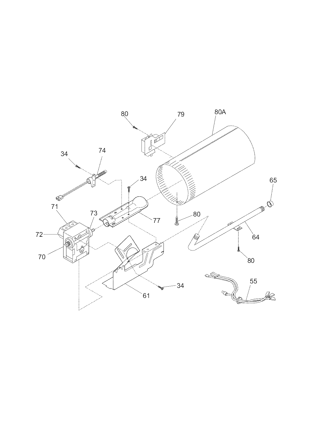 White-Westinghouse SGR641HS0 burner diagram