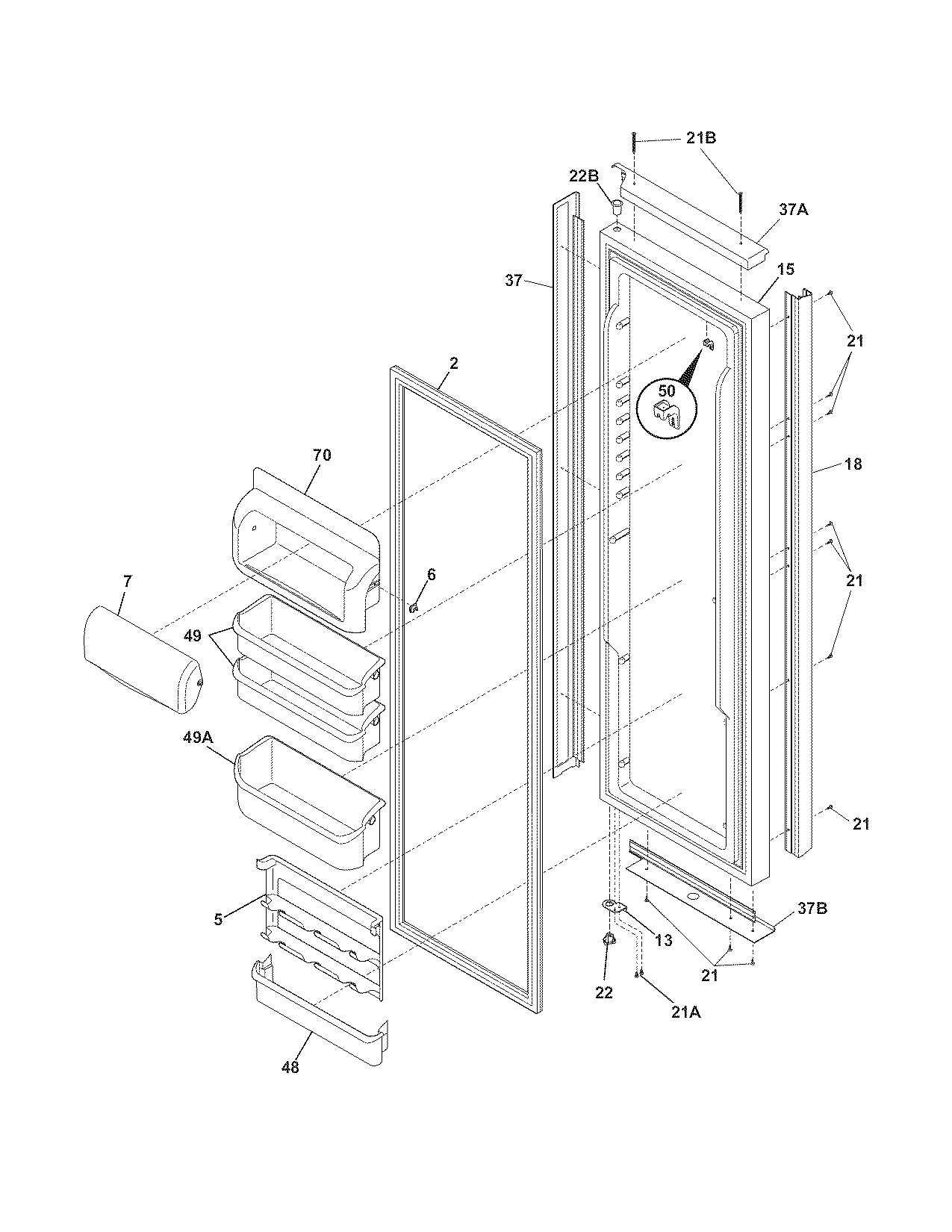 Frigidaire GHSC39ETJS0 refrigerator door diagram