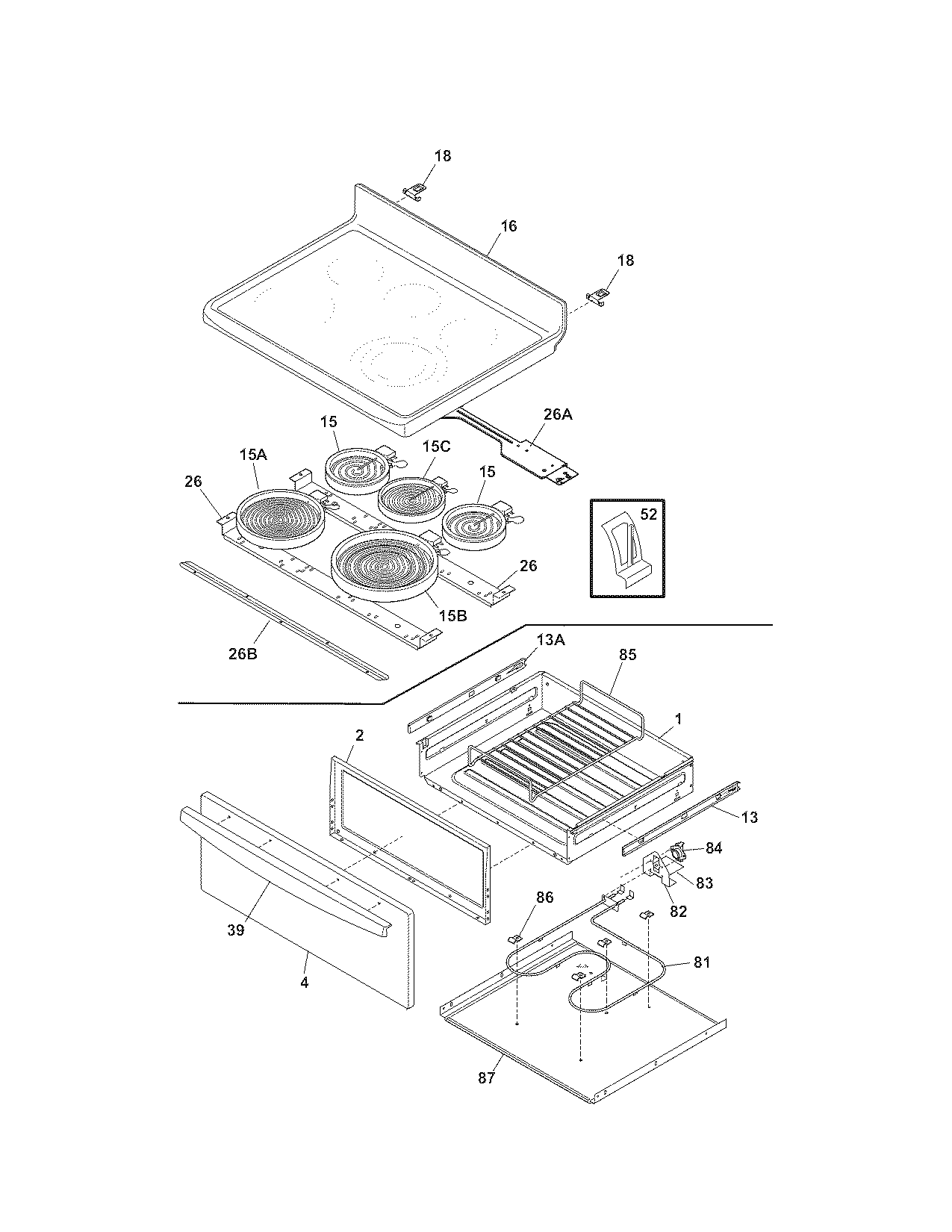 Kenmore 79094462702 top/drawer diagram