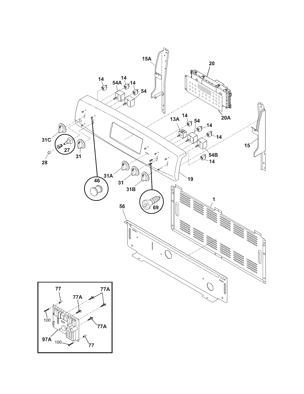 Kenmore 79094459701 backguard diagram