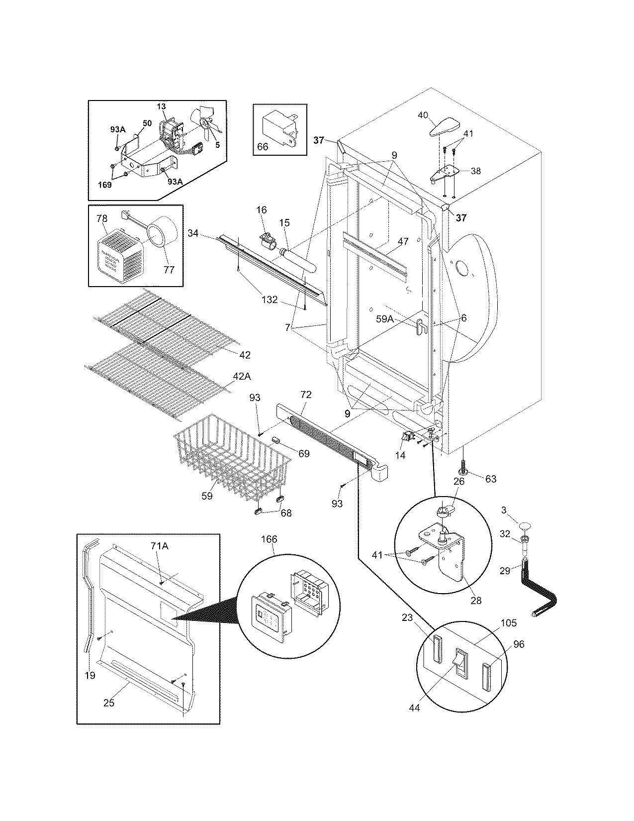 Frigidaire FFU2065FW5 cabinet diagram