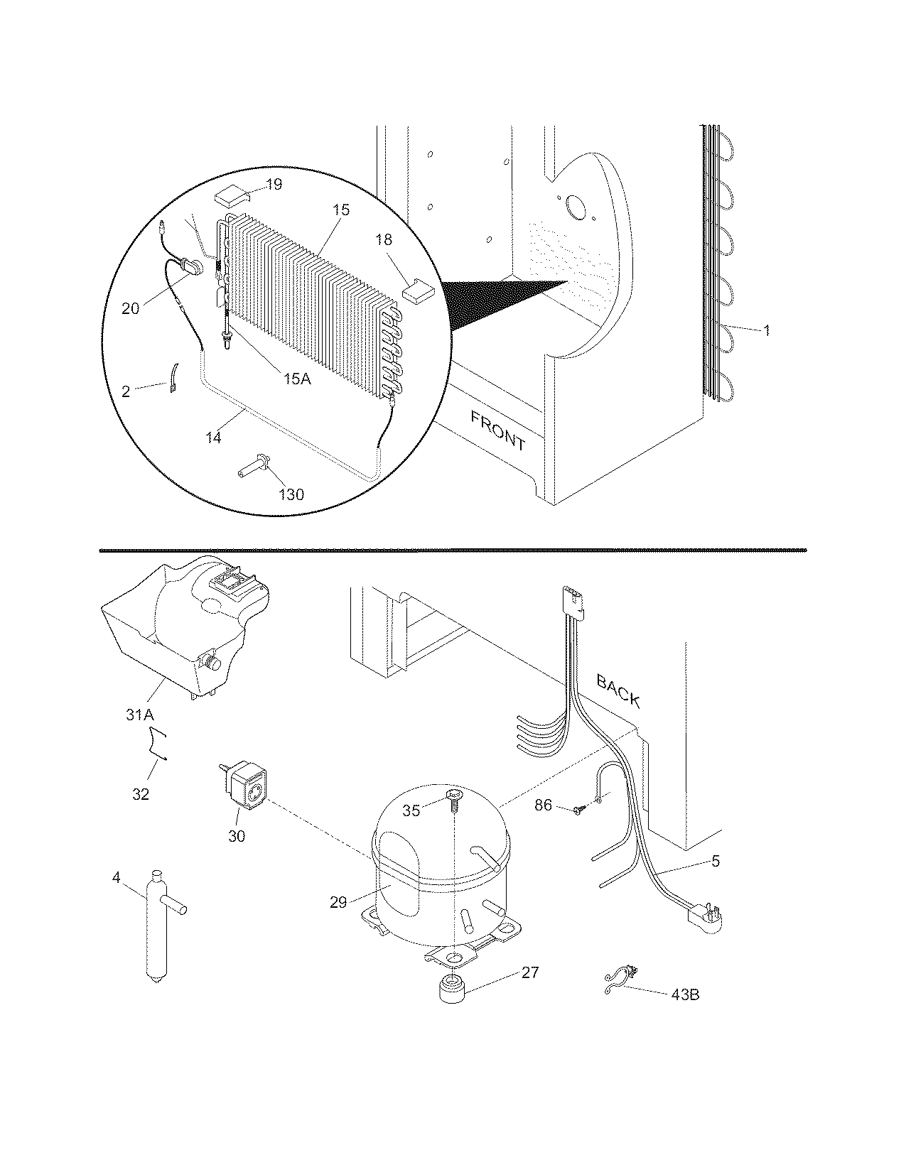 Frigidaire FFU2065FW5 system diagram
