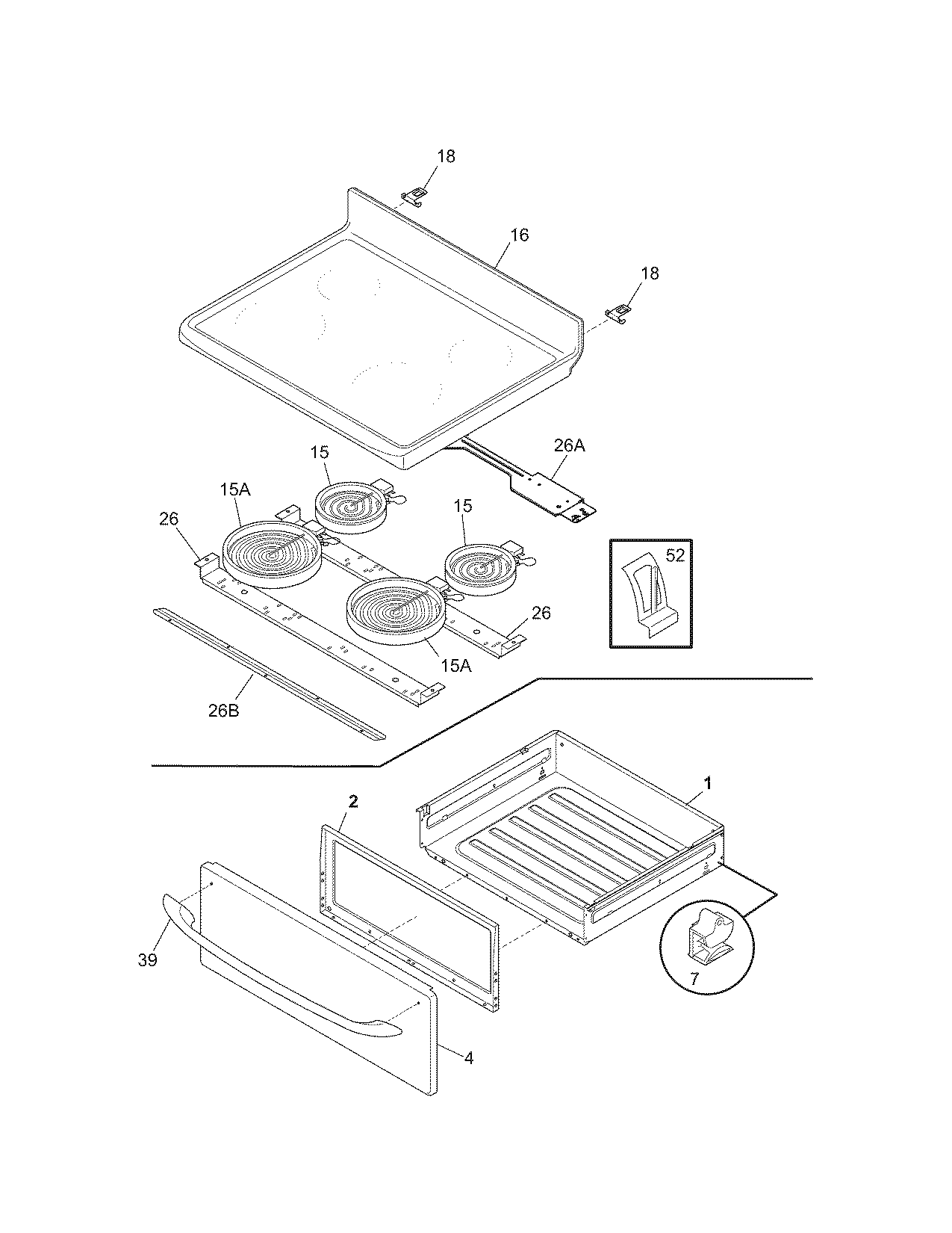 Kenmore 79096108800 top/drawer diagram
