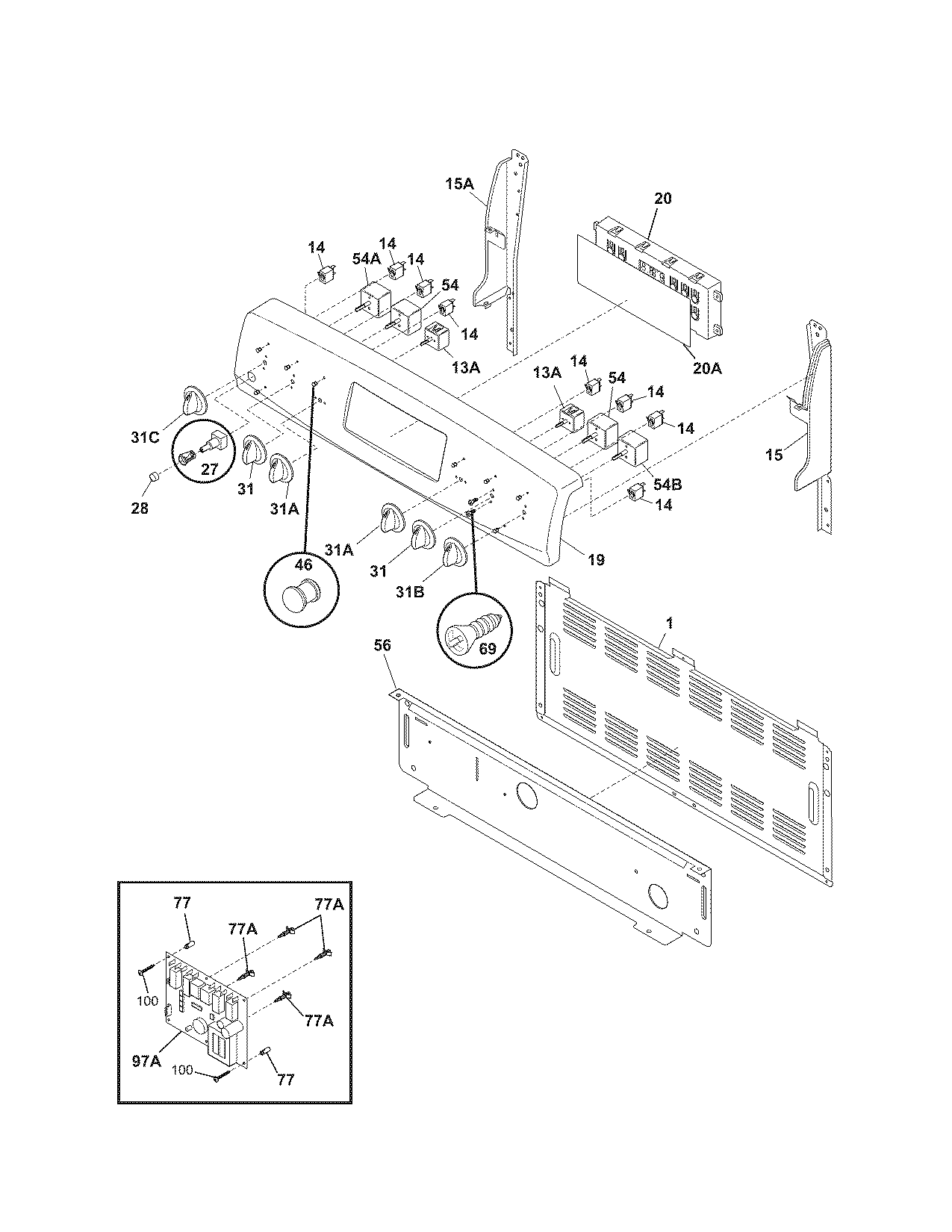 Kenmore 79094444701 backguard diagram