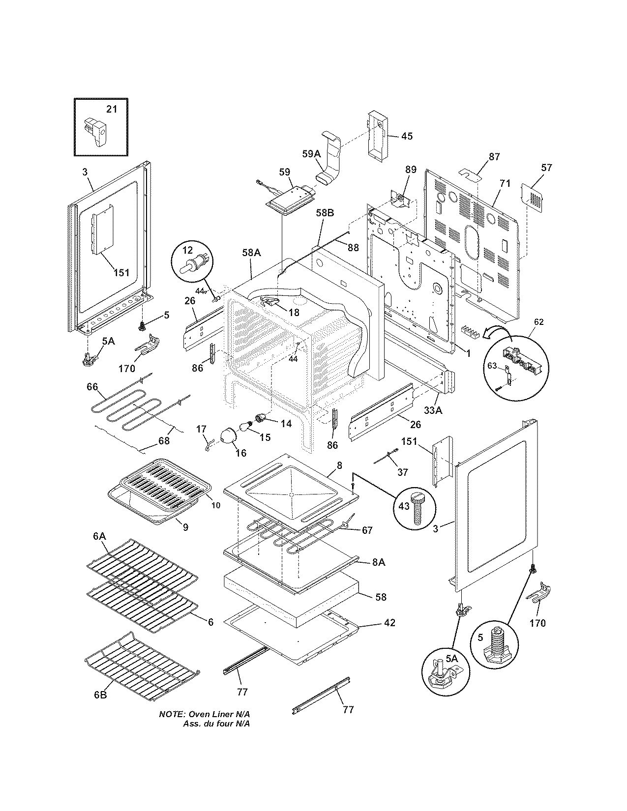 Kenmore 79094444701 body diagram