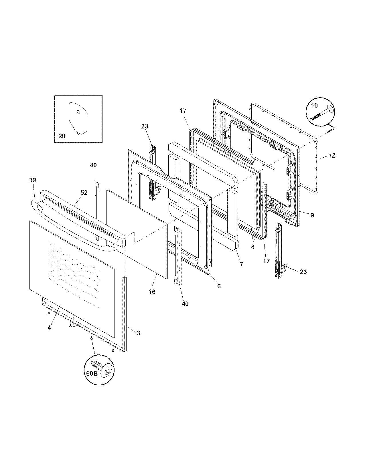 Kenmore 79094444701 door diagram