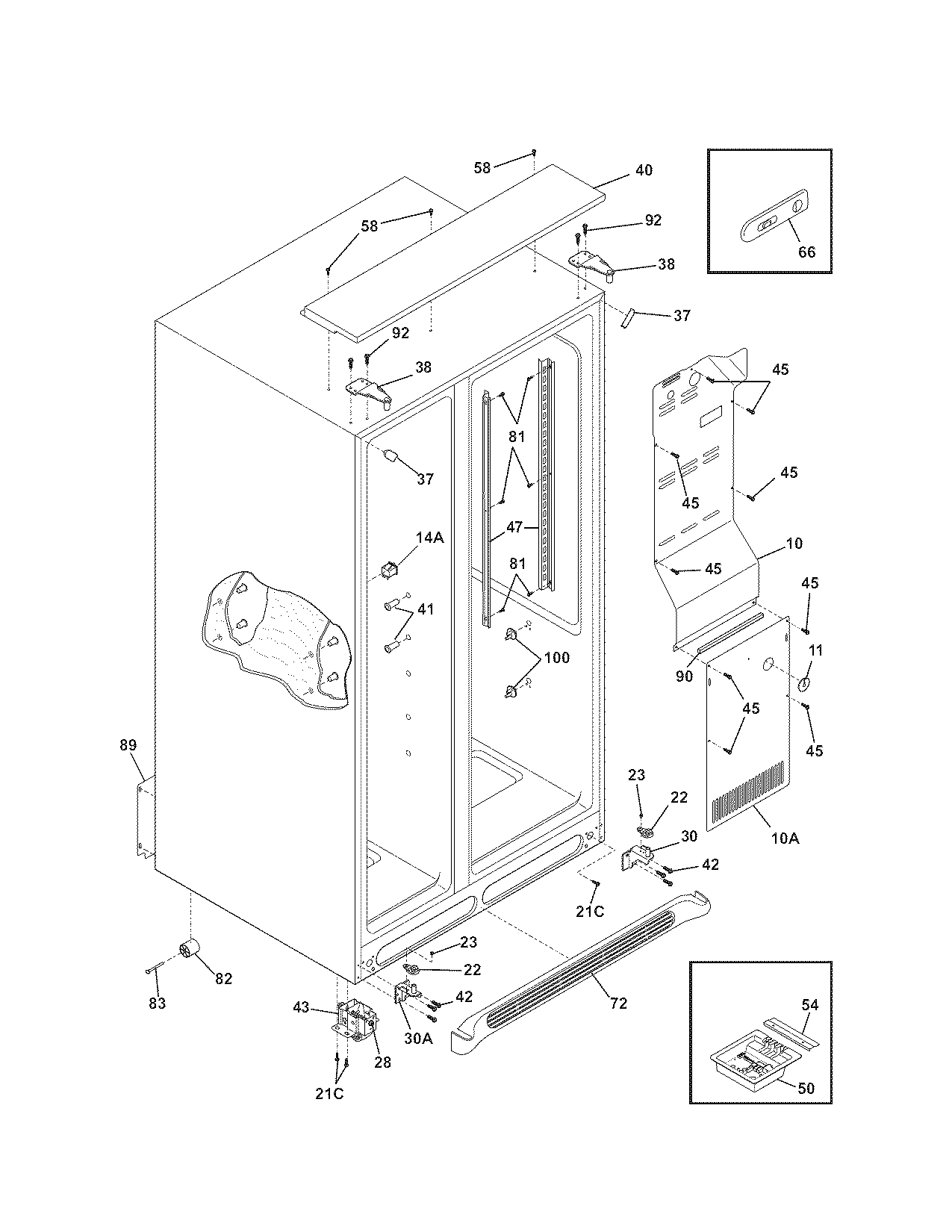 Kenmore Elite 25344512609 cabinet diagram