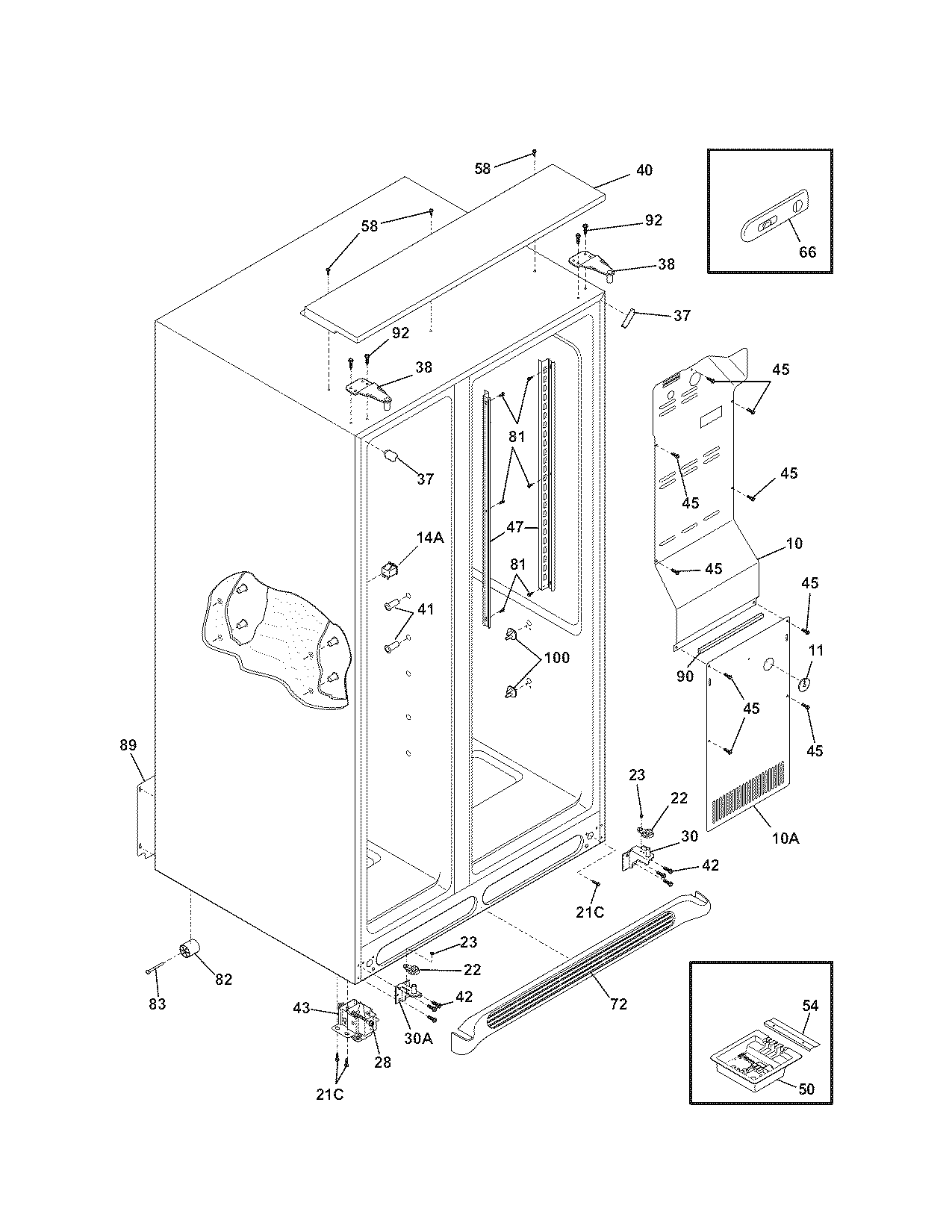Kenmore Elite 25344509609 cabinet diagram