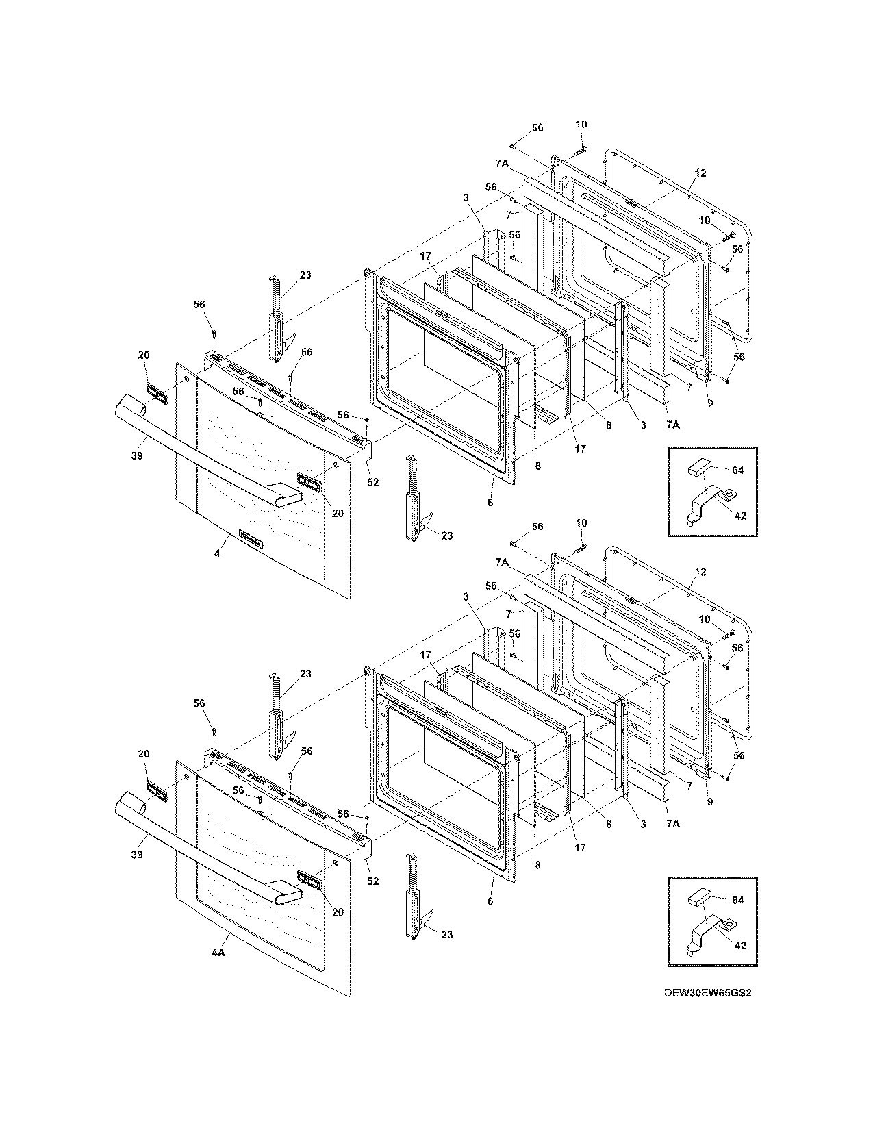 Electrolux EW30EW65GS3 doors diagram