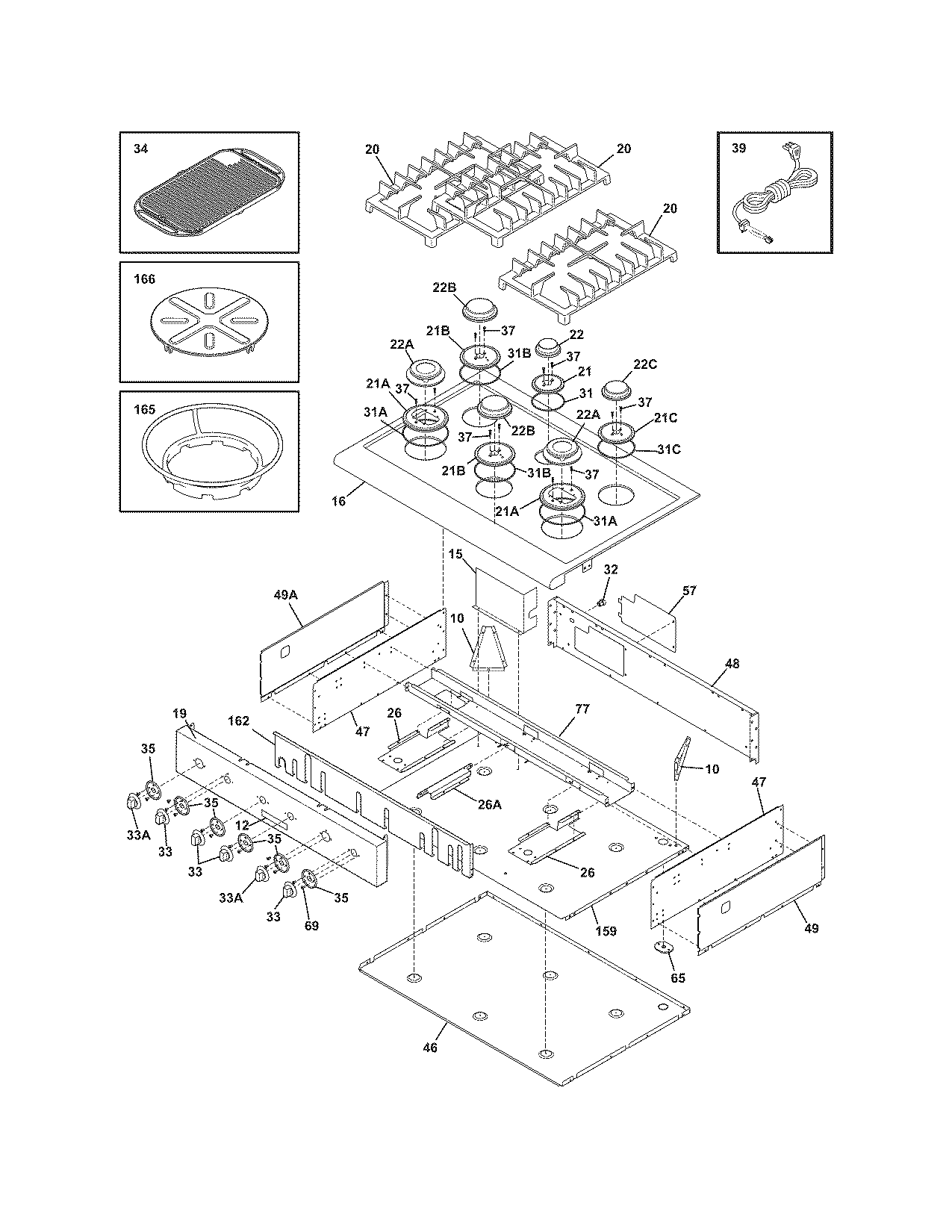 Electrolux E36GC76GPS1 maintop diagram