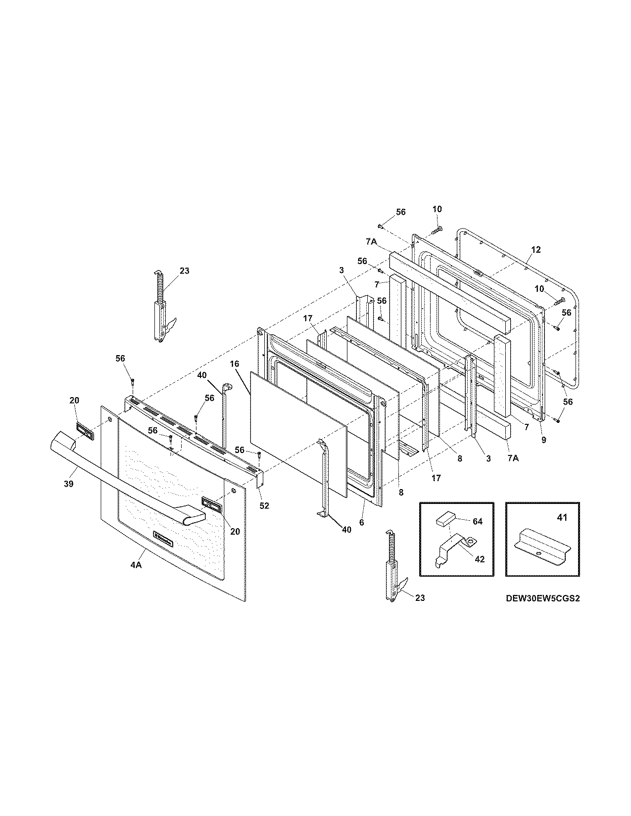 Electrolux EW30EW5CGS2 door diagram