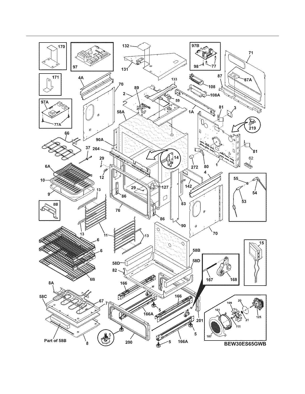 Electrolux EW30ES65GWB body diagram