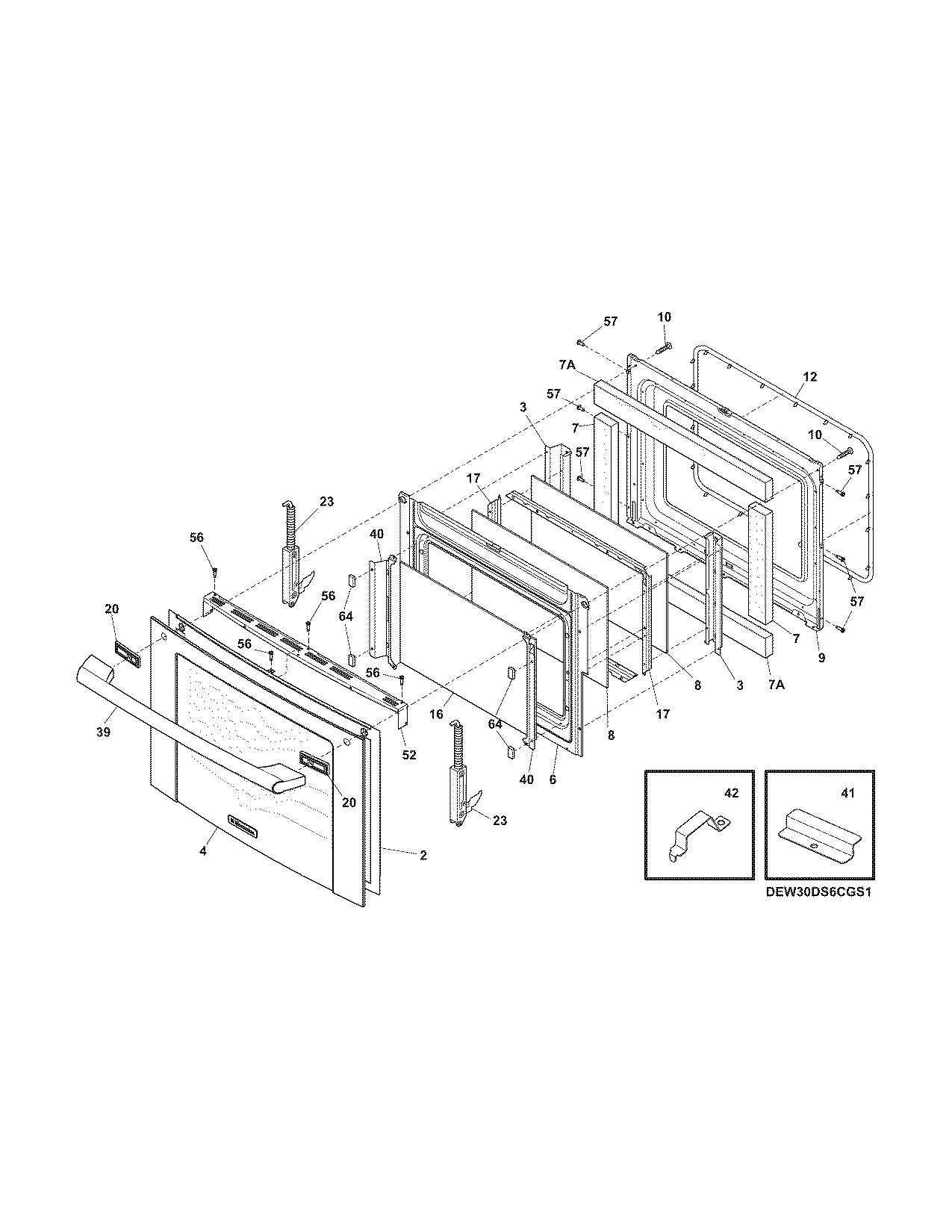 Electrolux EW30ES6CGS2 door diagram