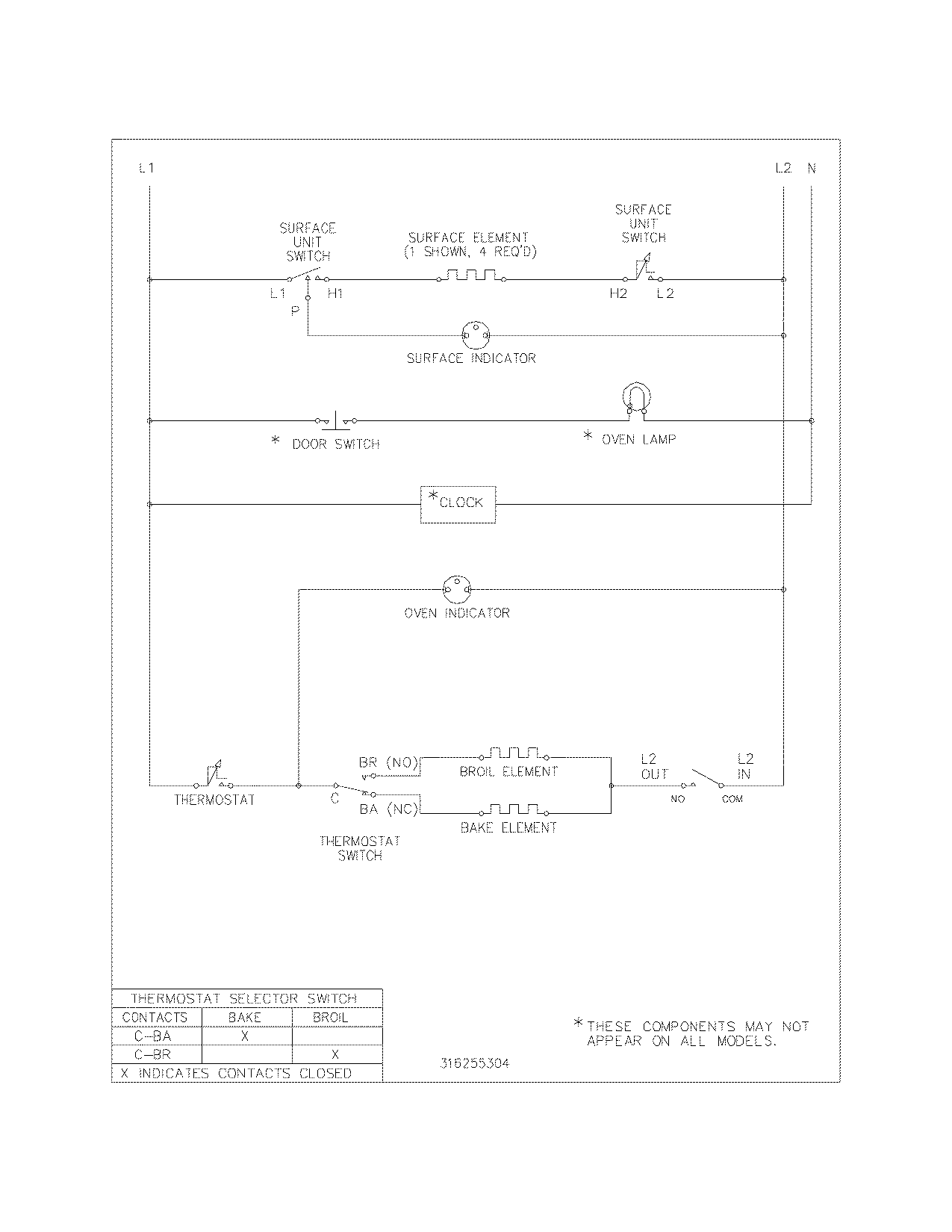 Tappan TEF317BWG wiring schematic diagram