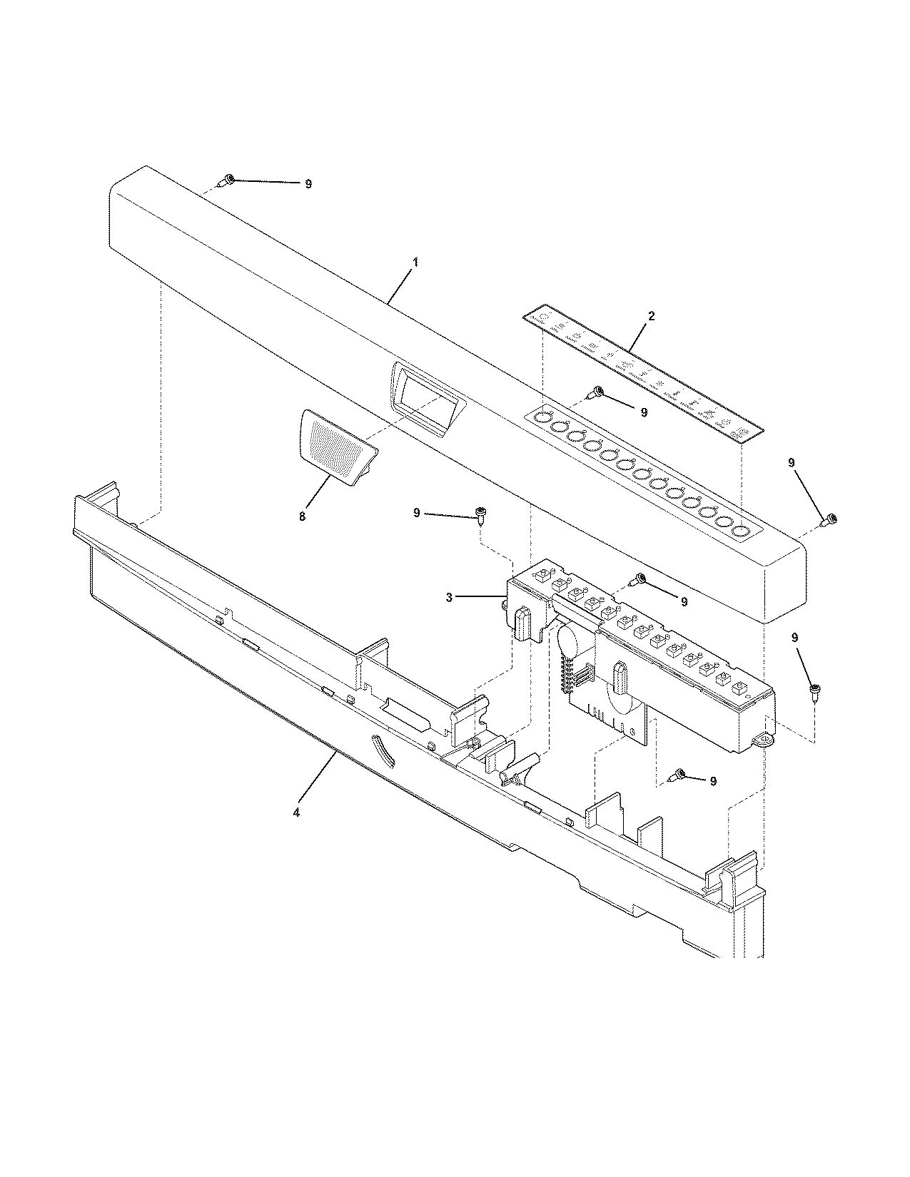 Electrolux EIDW6305GS1 control panel diagram