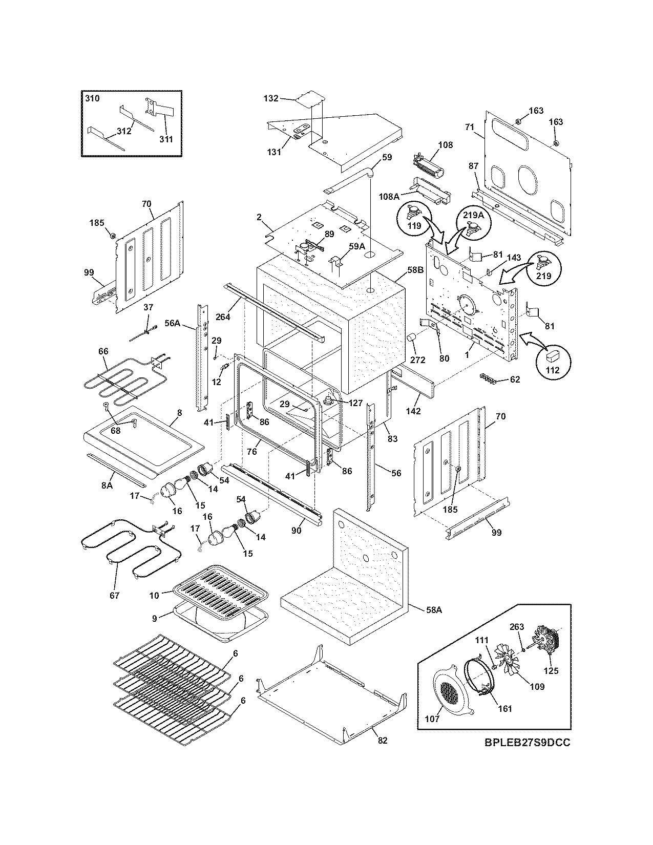 Frigidaire CPEB27S9FC4 body diagram