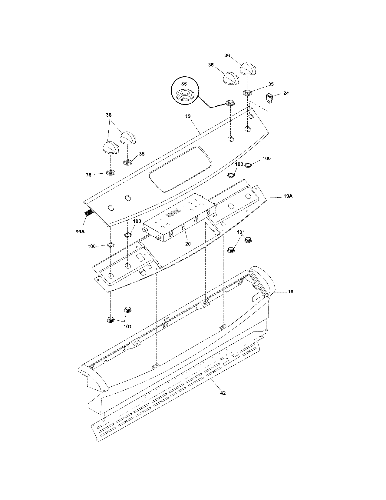 Frigidaire FGS365ESF backguard diagram