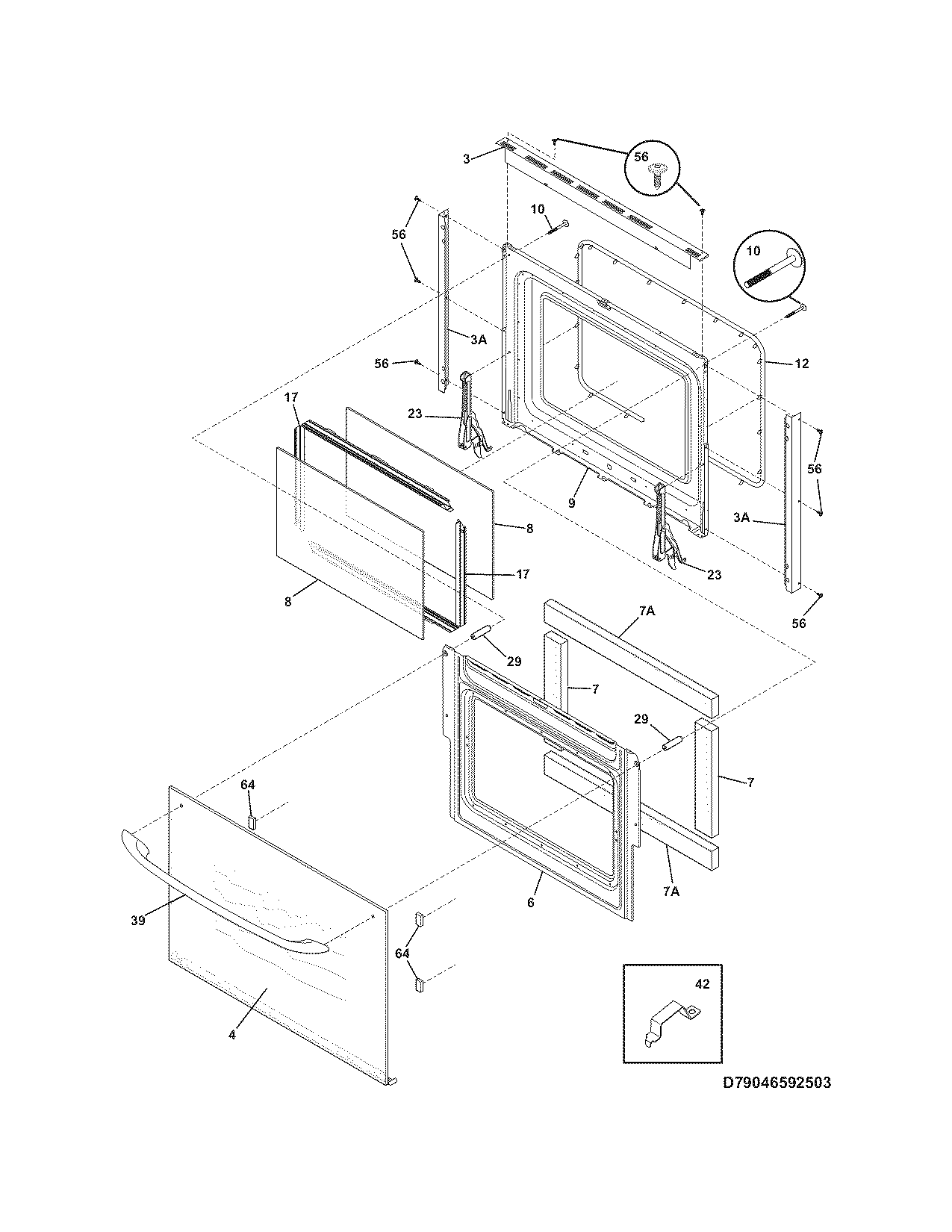 Frigidaire FGS365ESF door diagram