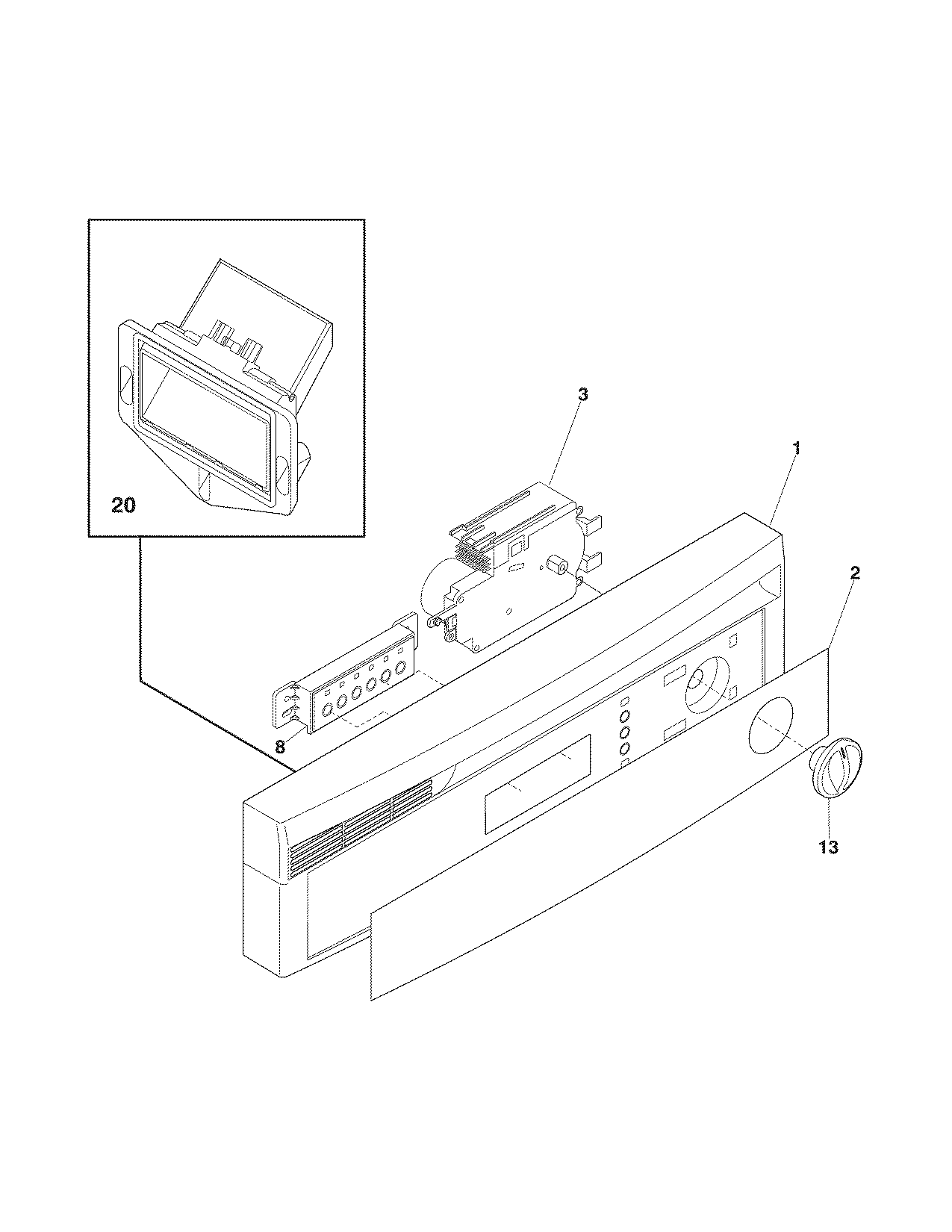 Frigidaire FDB700BFB1 control panel diagram