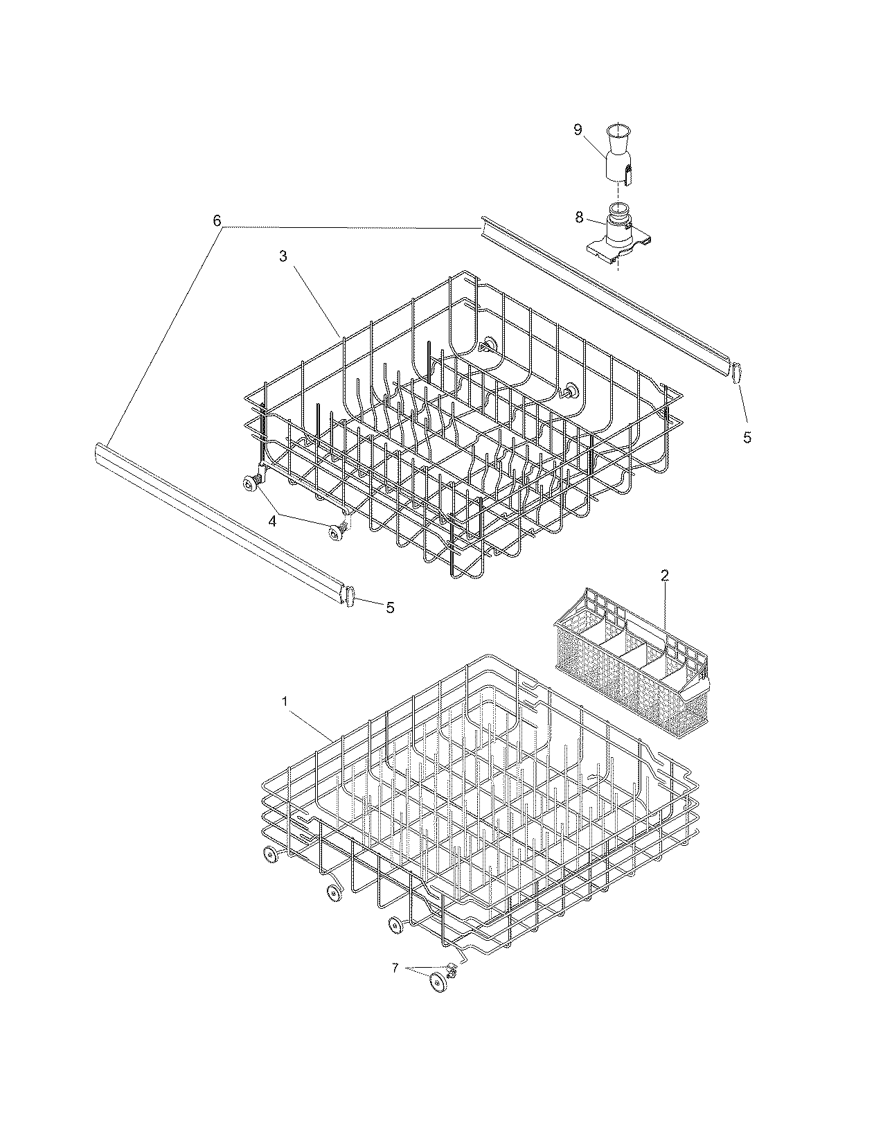 Frigidaire FDB700BFB1 racks diagram