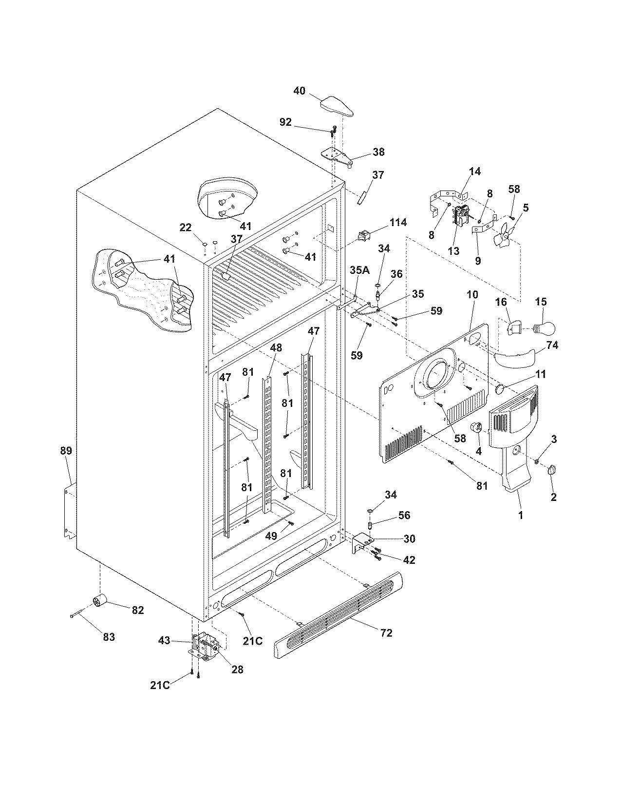 Crosley CRTE217IAQ0 cabinet diagram