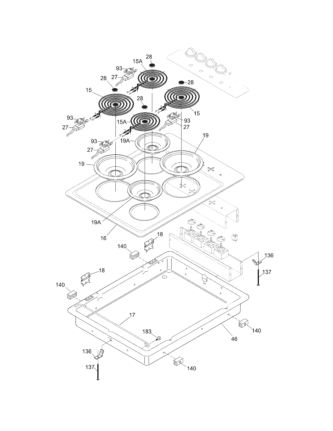 Frigidaire FEC30C4AQE maintop diagram