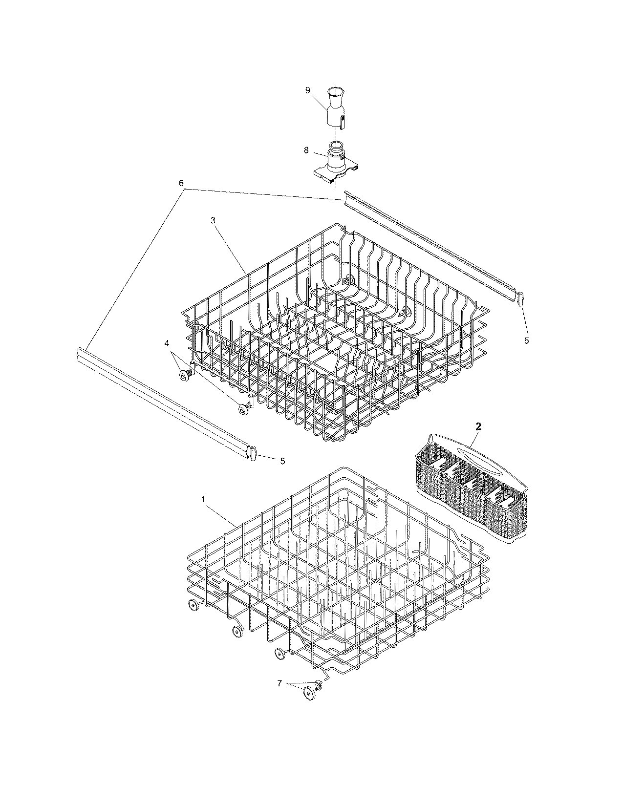 Frigidaire FDB1050REM3 racks diagram