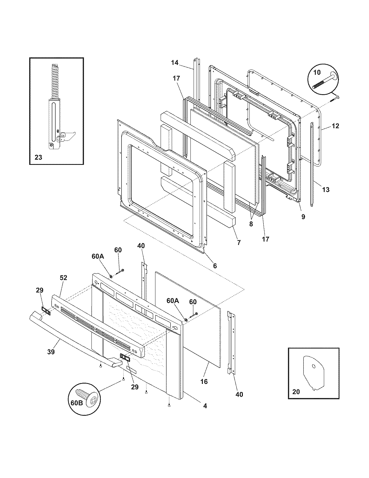 Electrolux EI30EF55GSB door diagram