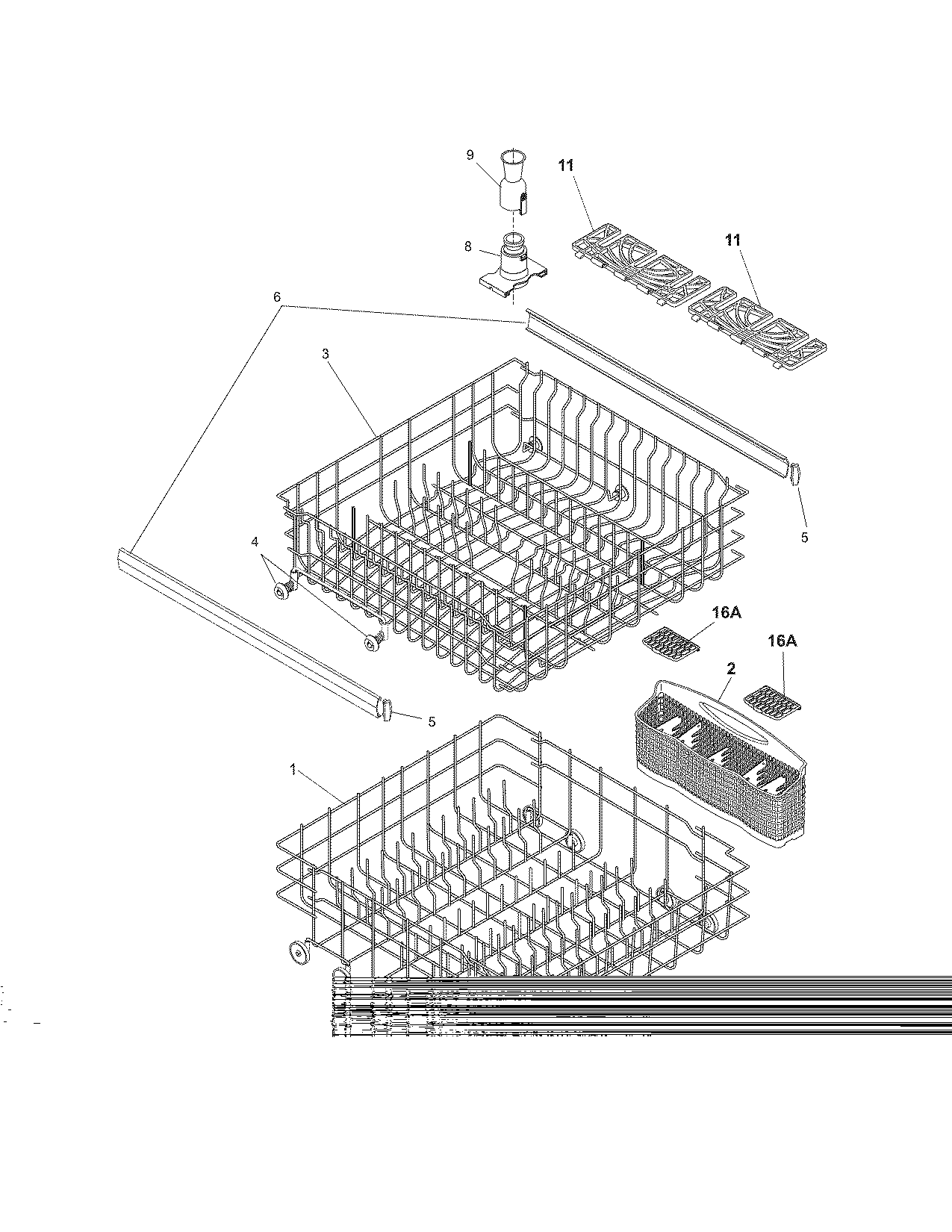 Kenmore 58717243800 racks diagram
