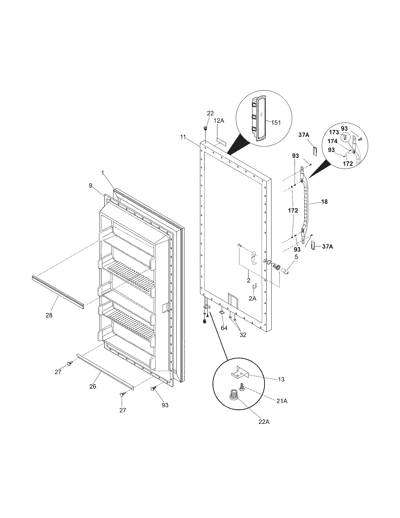 Kenmore 25328052801 door diagram