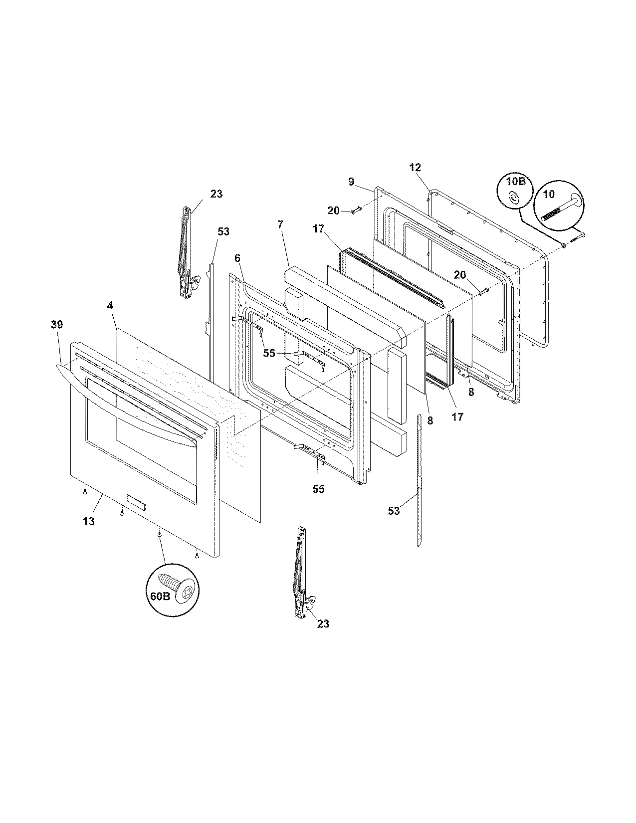 Frigidaire CPLEFMZ9GCD door diagram