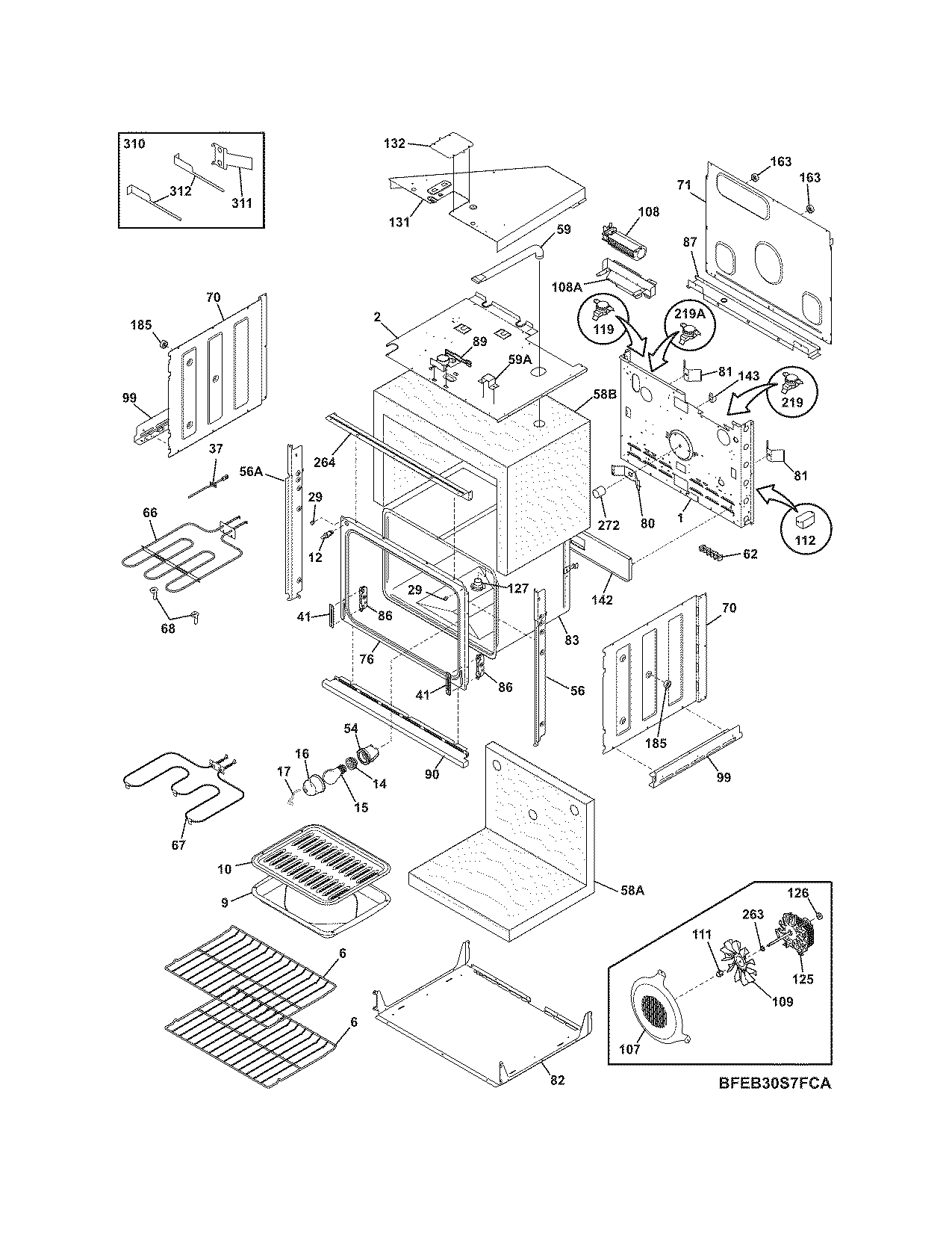 Frigidaire FEB30S6FCD body diagram