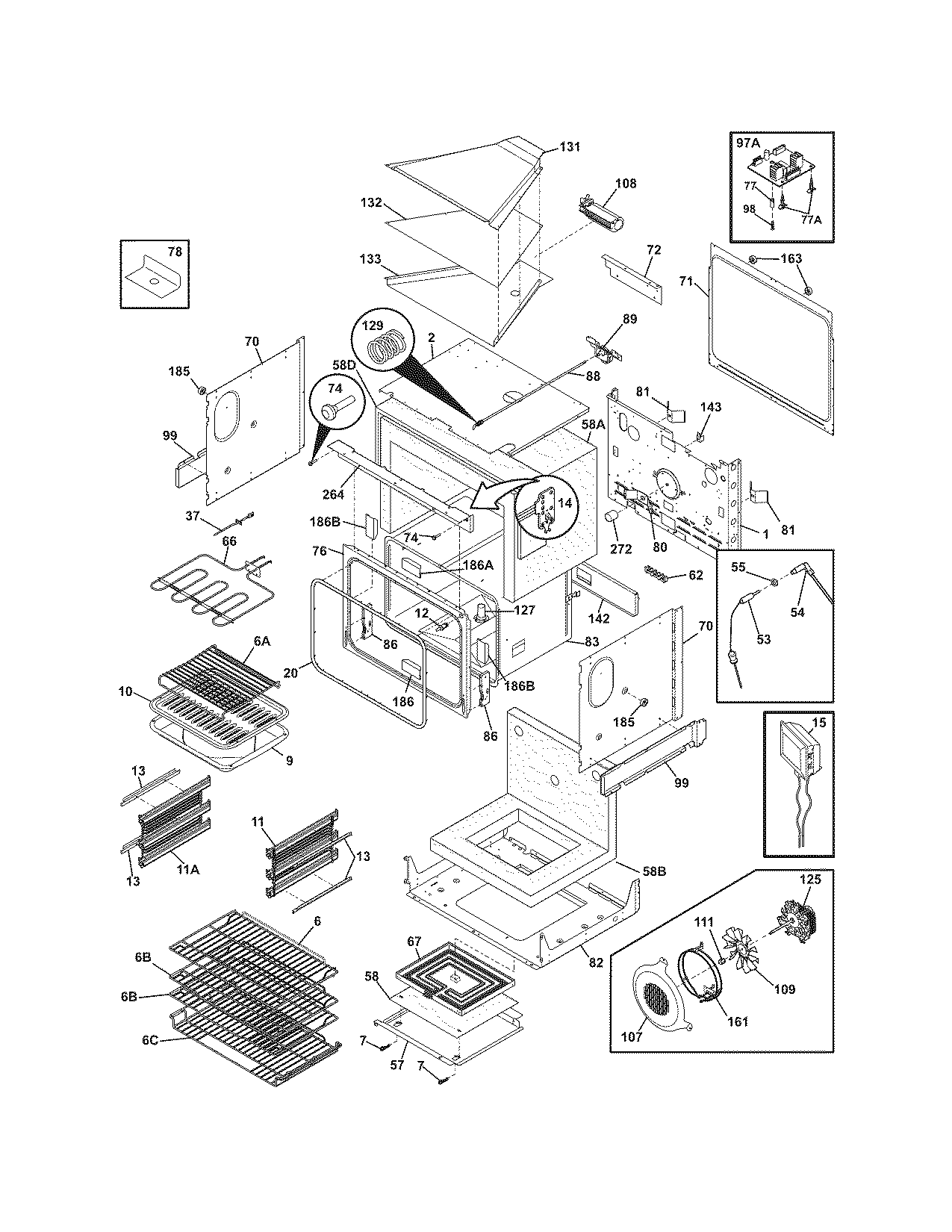 Electrolux E30EW8CGSS1 upper oven diagram