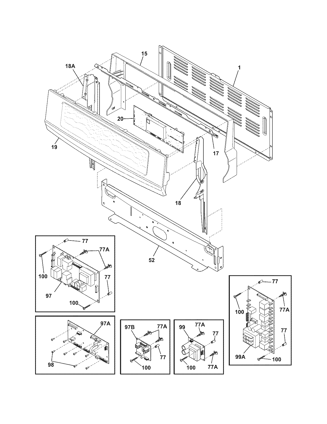 Electrolux CEI30EF5GSB backguard diagram