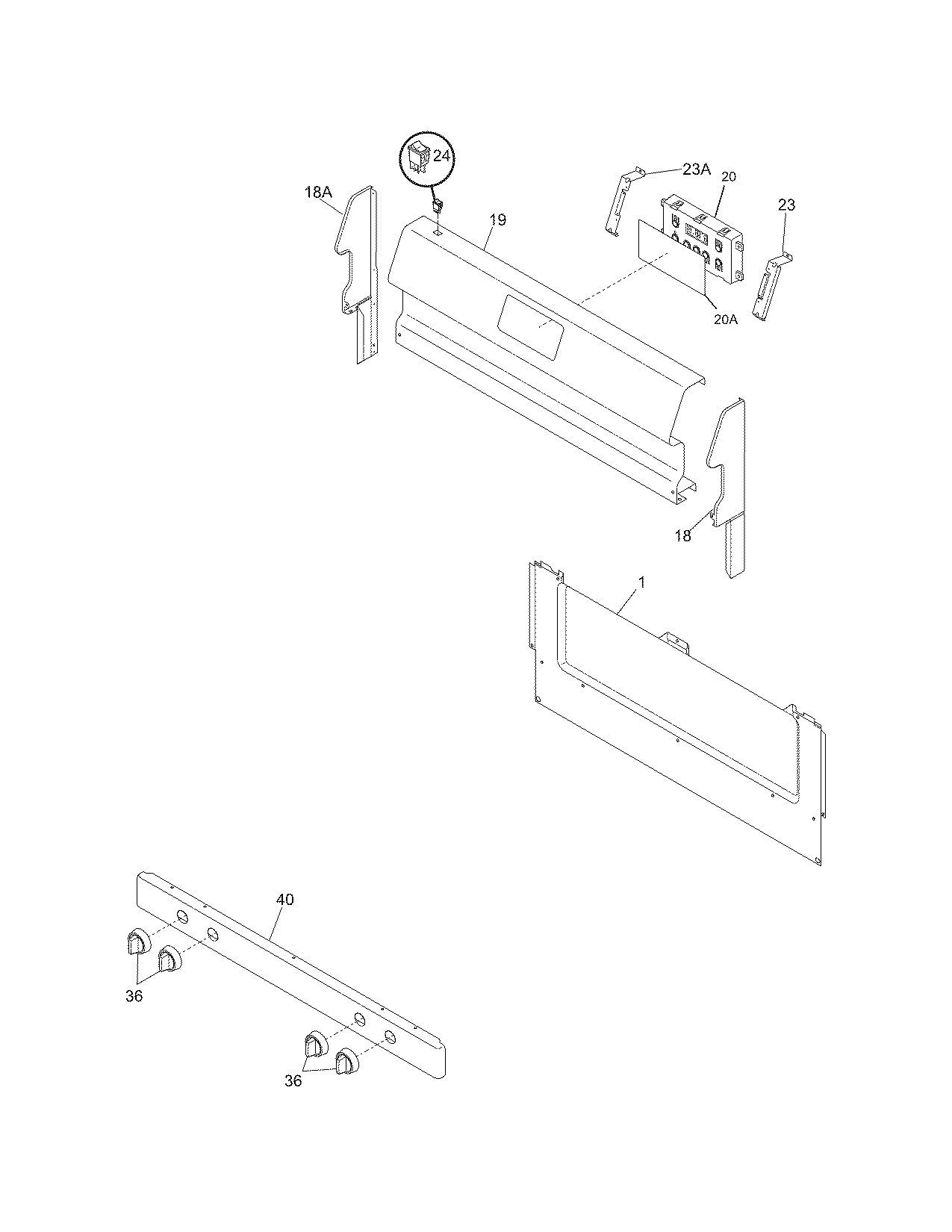 Frigidaire FGF318GCB backguard diagram