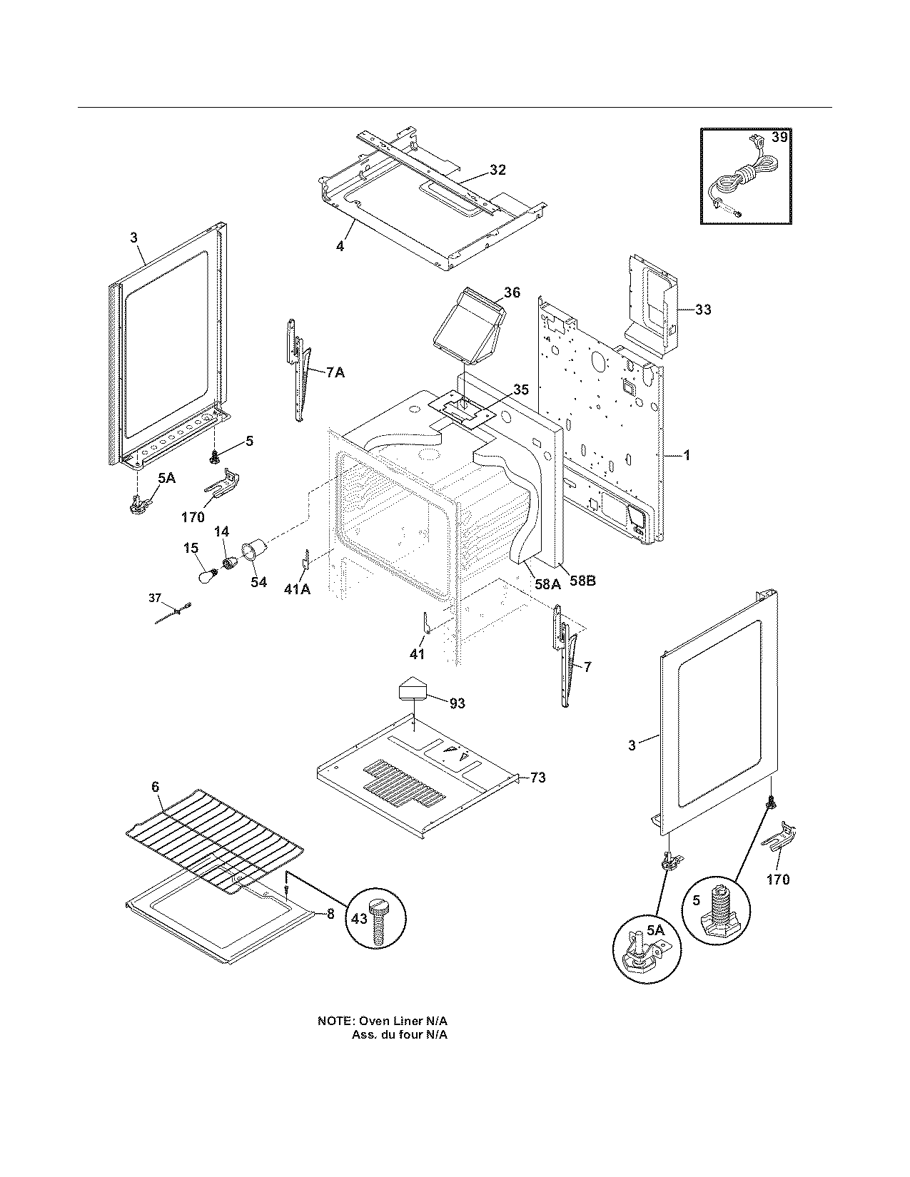 Frigidaire FGF318GCB body diagram