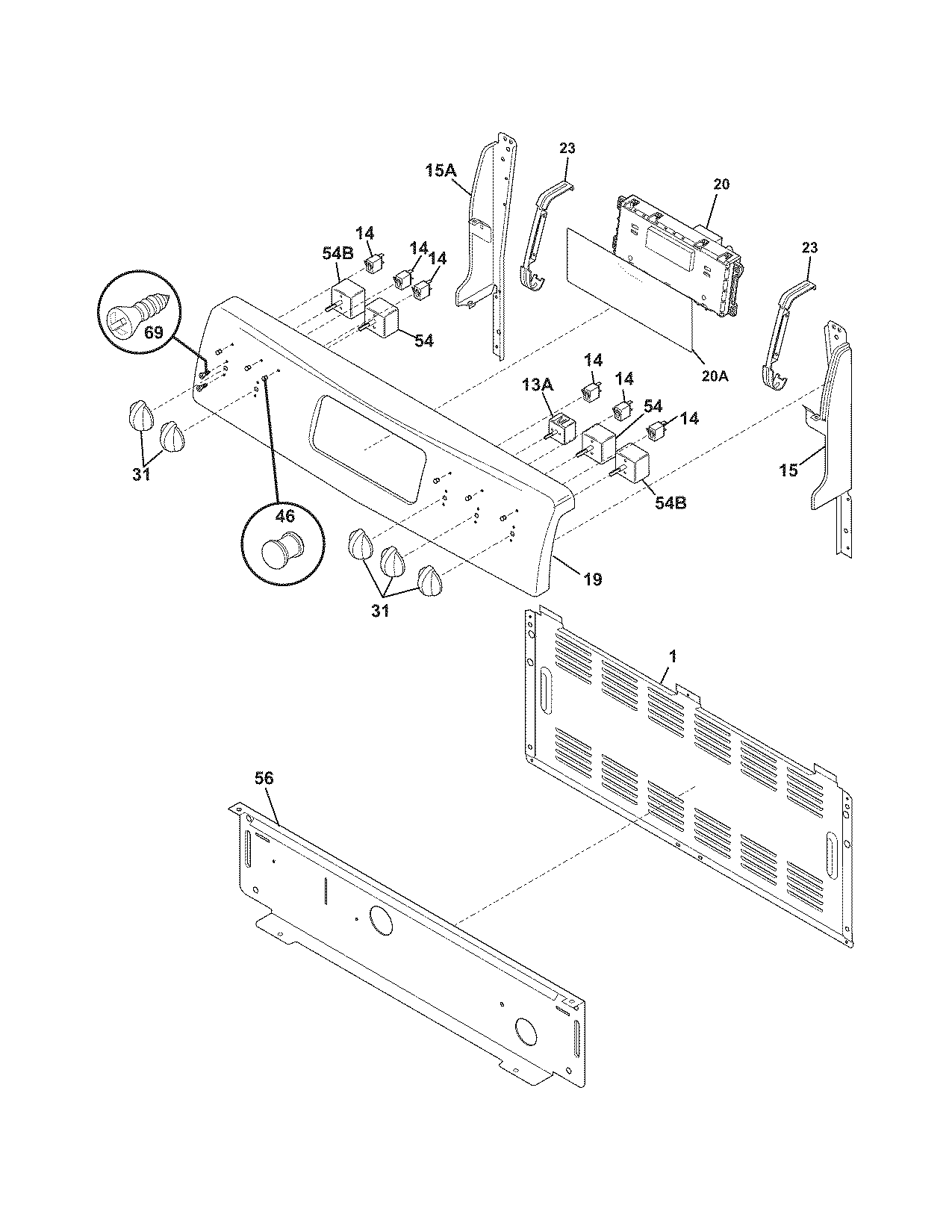 Frigidaire FEFL79JCA backguard diagram