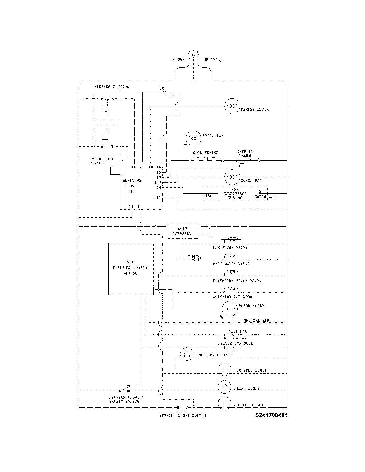 Frigidaire FRS6HR5JW2 wiring schematic diagram