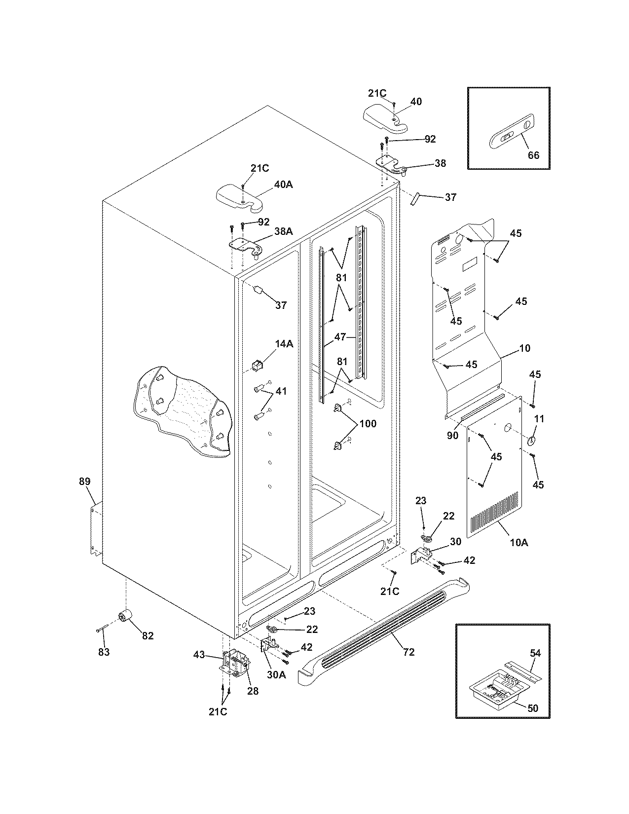 Frigidaire GHSC39ETJB1 cabinet diagram