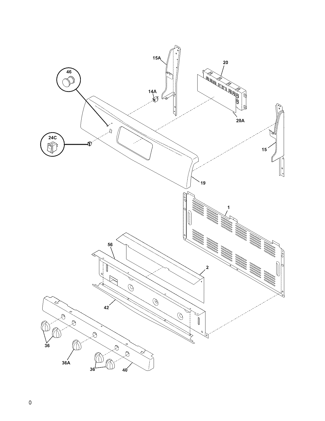 Frigidaire GLGF386DSH backguard diagram