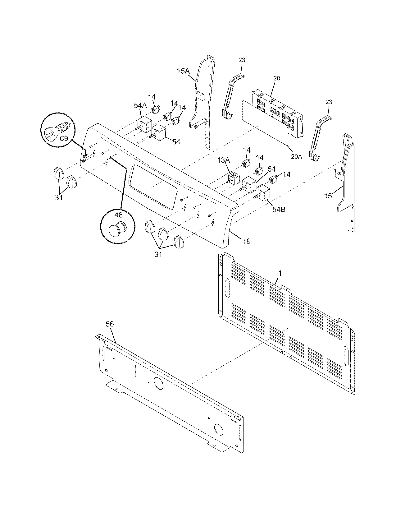 Frigidaire GLEFZ389HCC backguard diagram