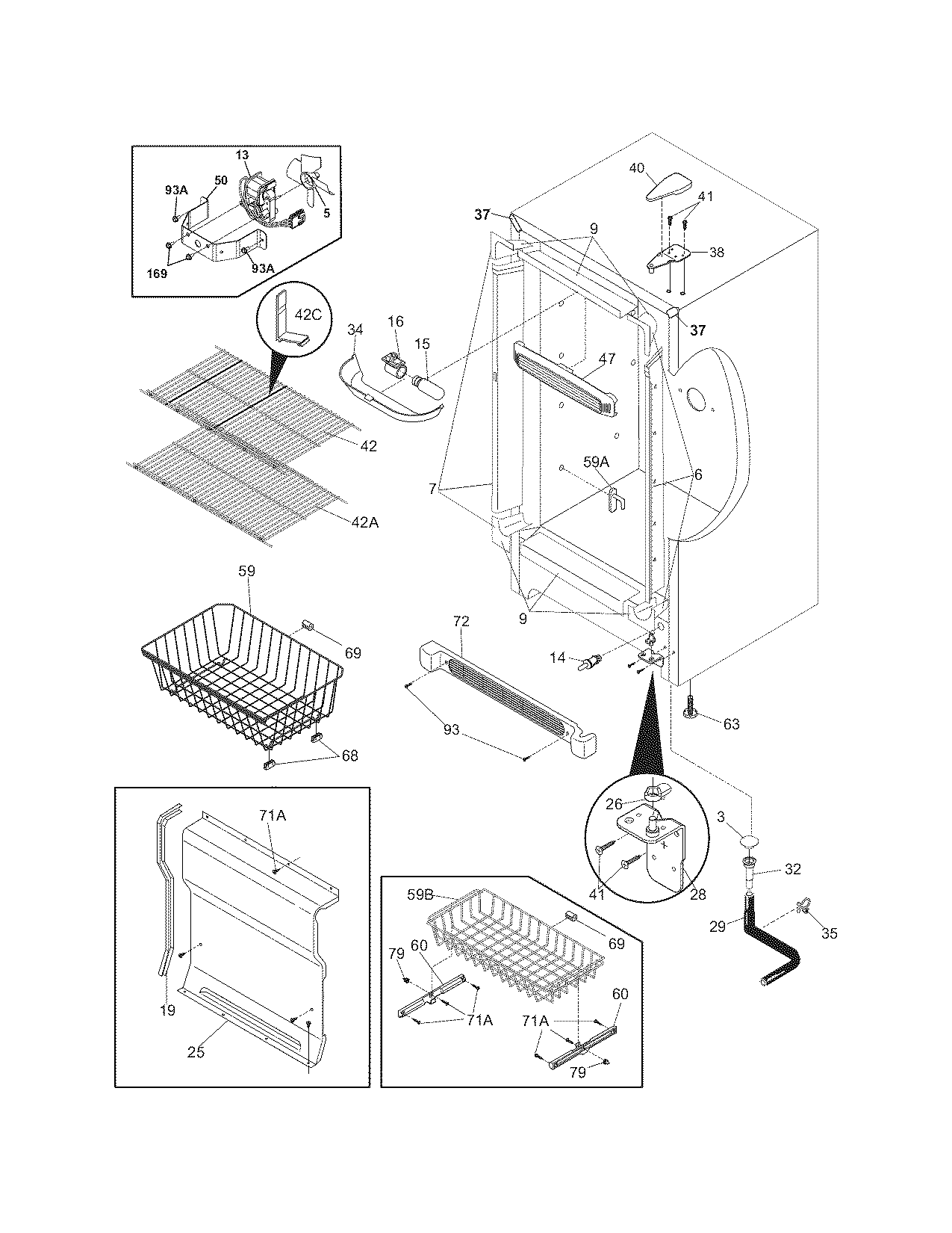 Frigidaire LFFH21F7HWA cabinet diagram
