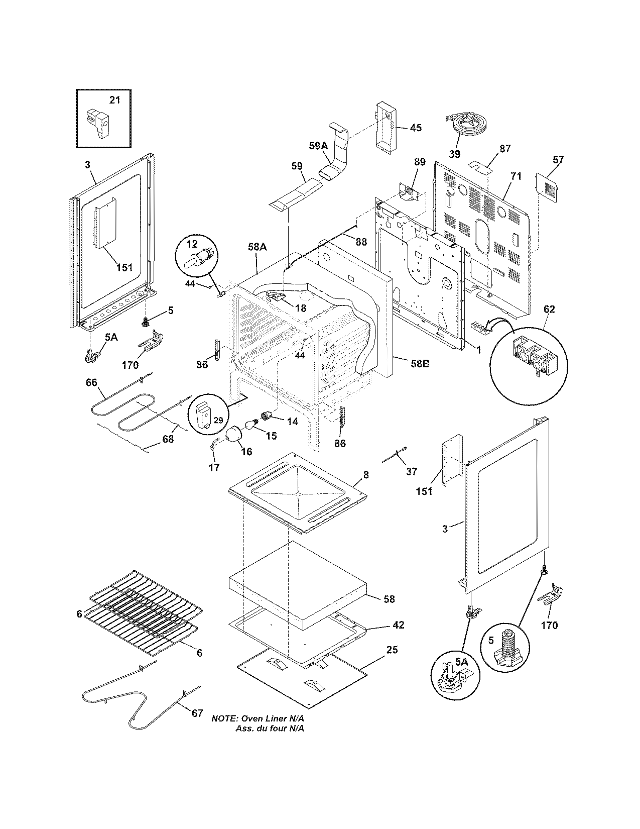 Frigidaire CFEF364HSA body diagram