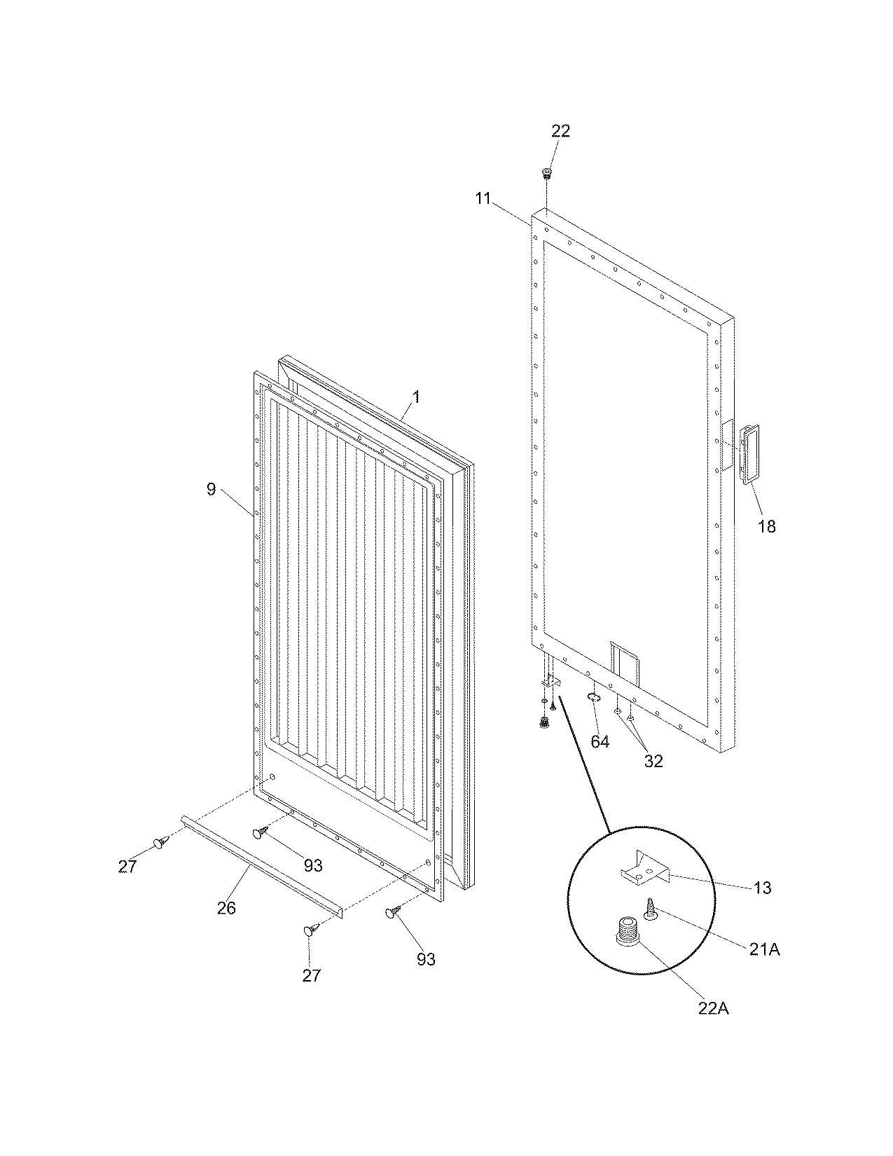 Crosley PWJ2 door diagram