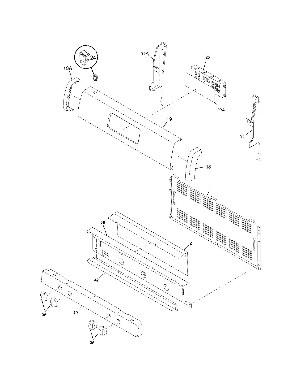 Frigidaire FGFL67DCM backguard diagram