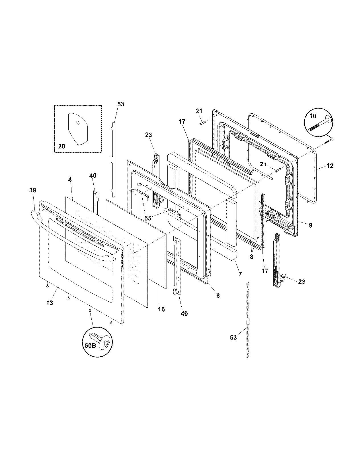 Kenmore 79094383701 door diagram